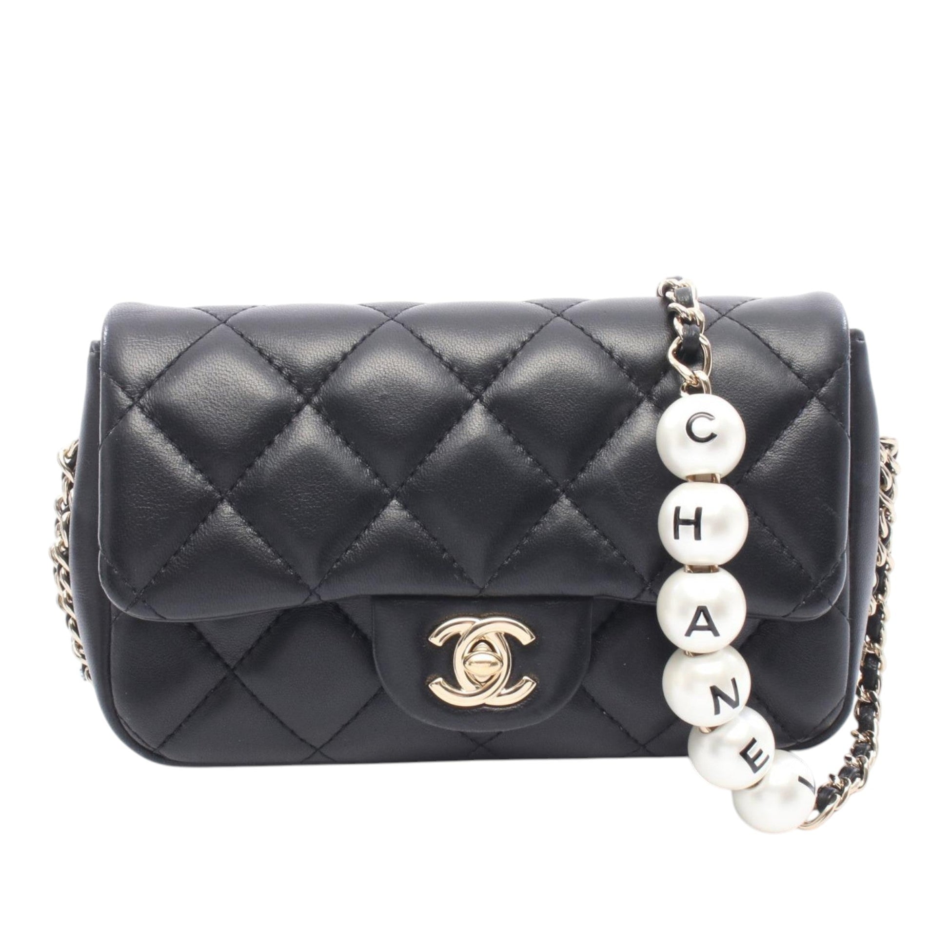 Chanel Small Quilted Lambskin My Precious Pearls Chain Flap