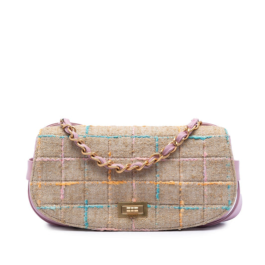 Chanel Chocolate Bar Tweed Mademoiselle Turnlock Flap