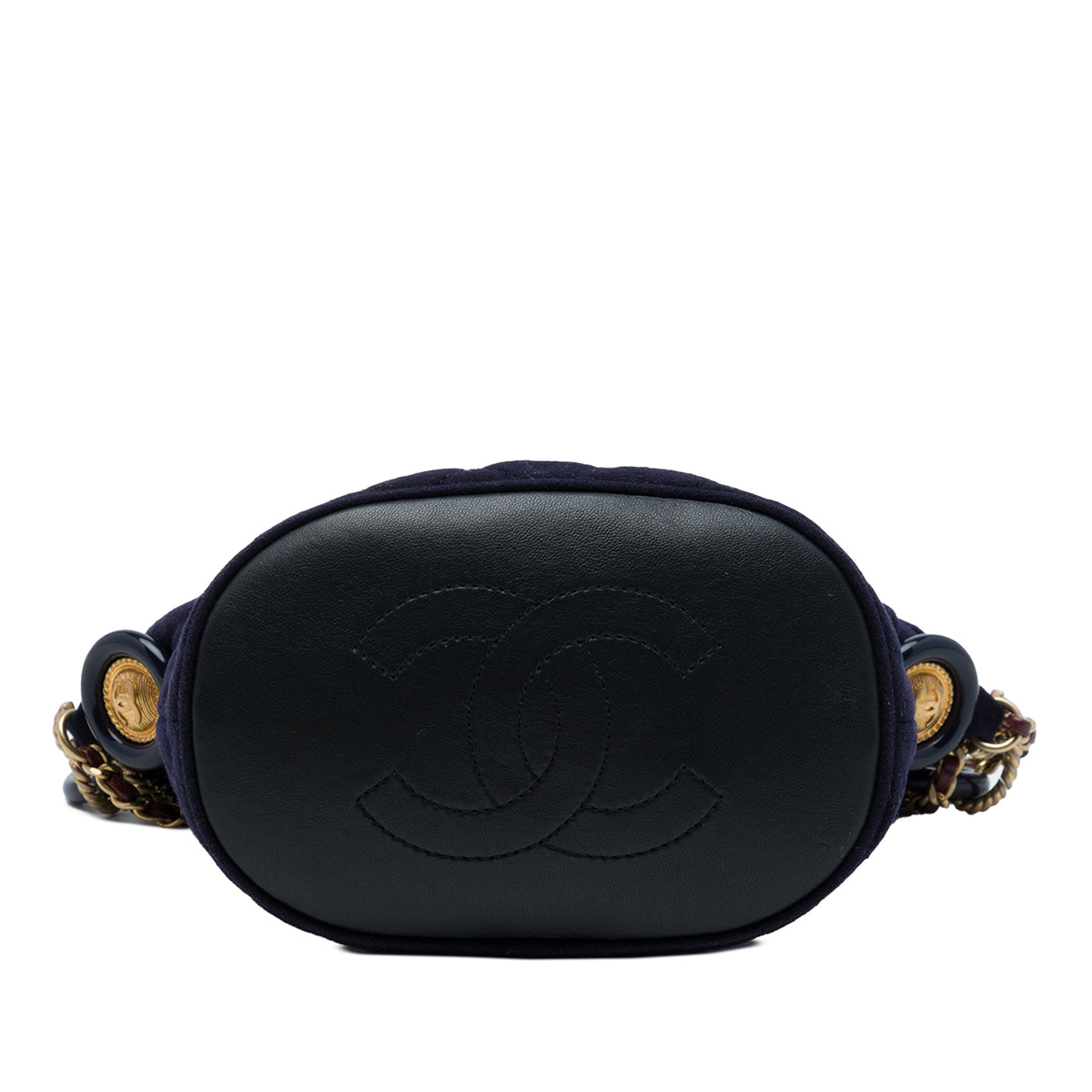 Chanel Paris Hamburg Quilted Wool Charms Bucket Bag — Blue