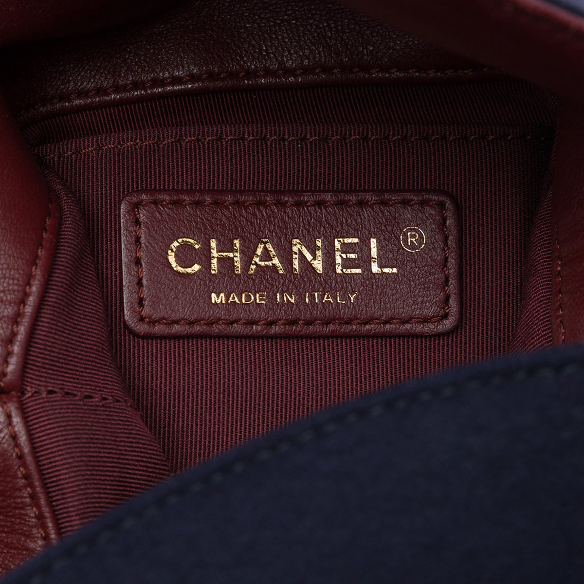 Chanel Paris Hamburg Quilted Wool Charms Bucket Bag — Blue