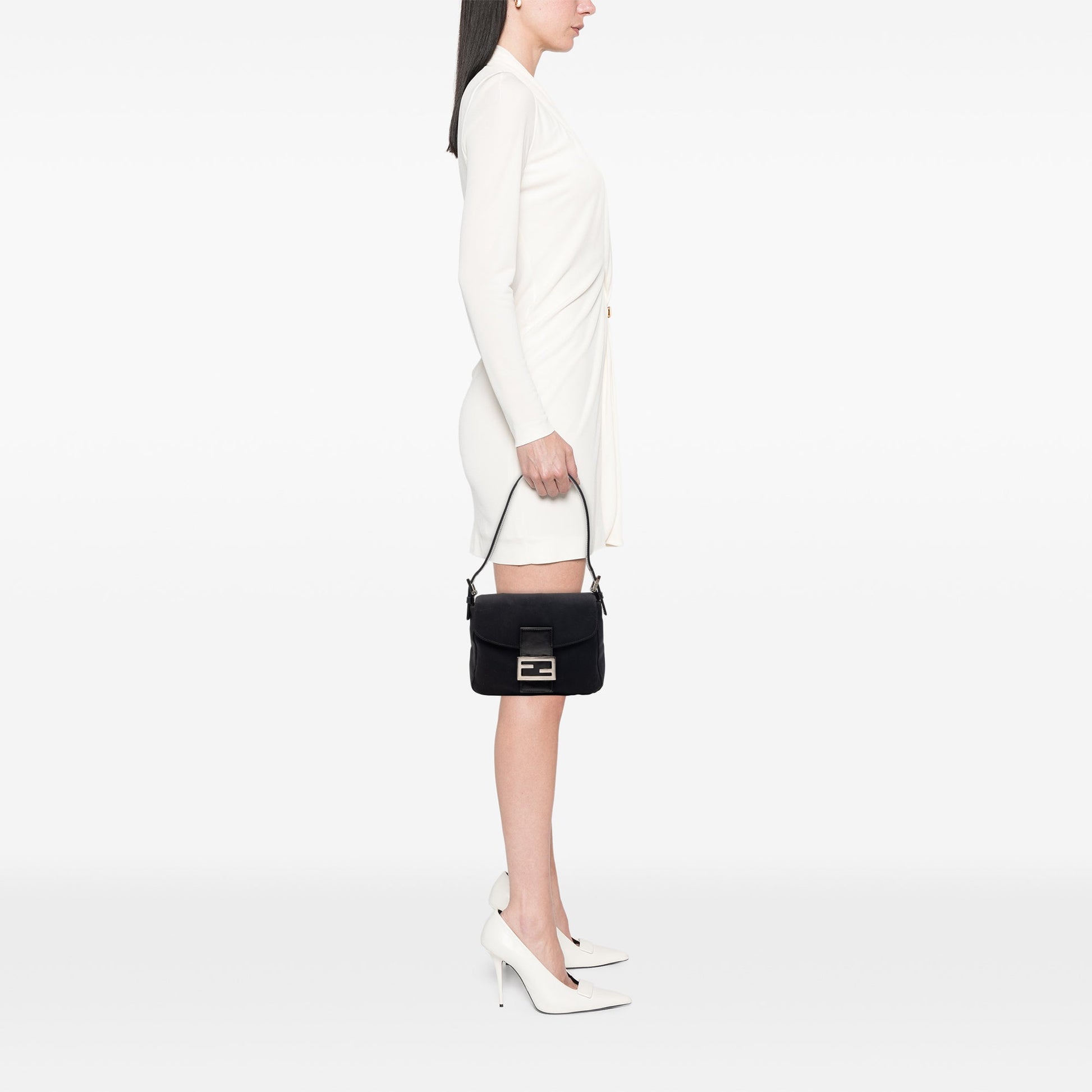 Fendi Cotton Flap Shoulder Bag
