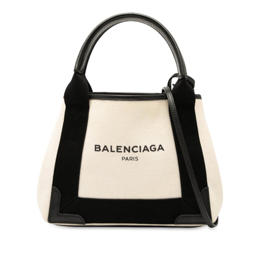 Balenciaga Canvas Navy Cabas XS