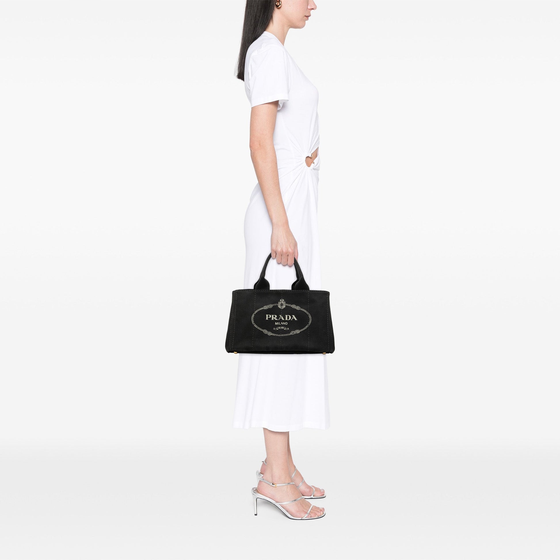 Prada Canvas Canapa Logo Satchel