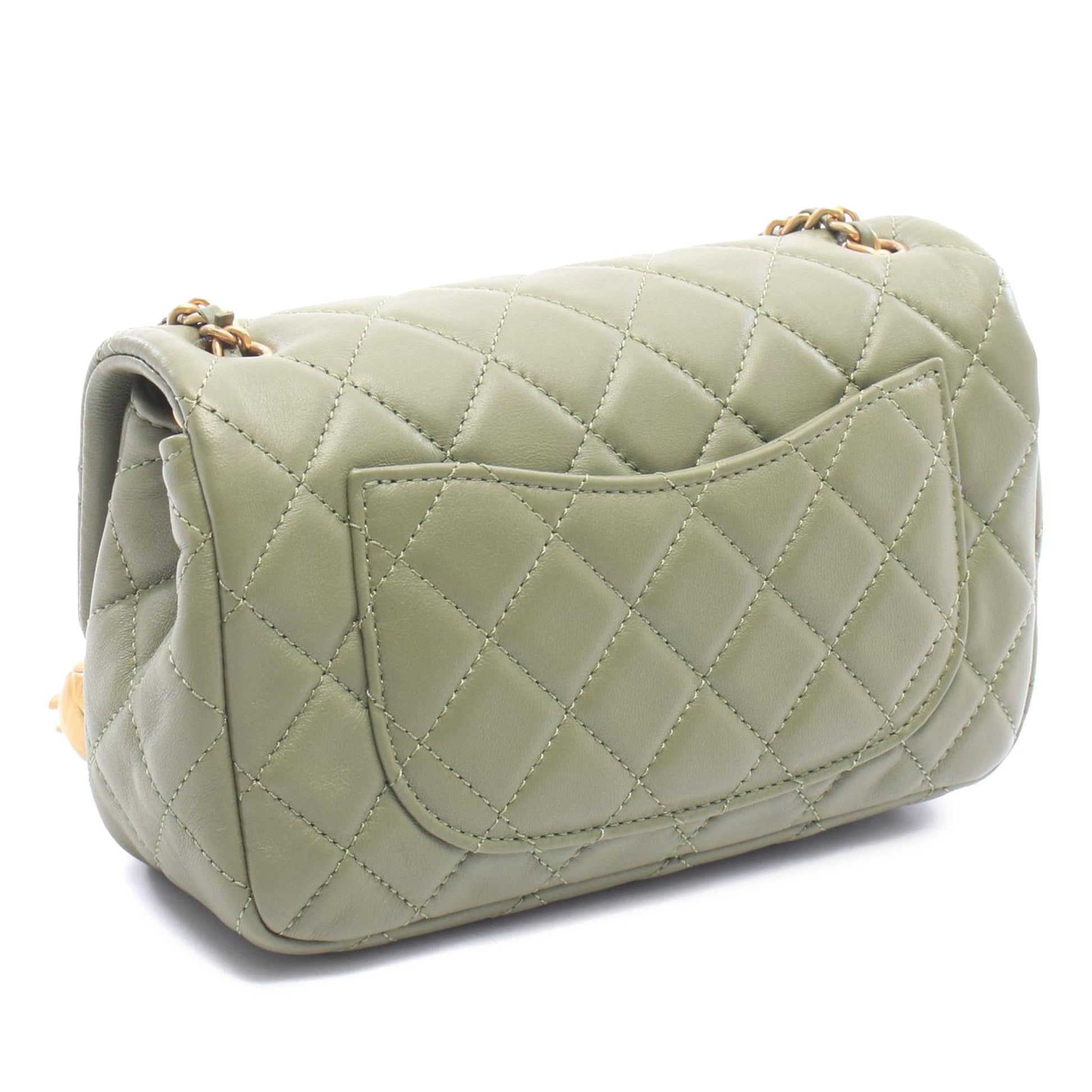 Chanel Mini Rectangular Classic Lambskin Pearl Crush Single Flap