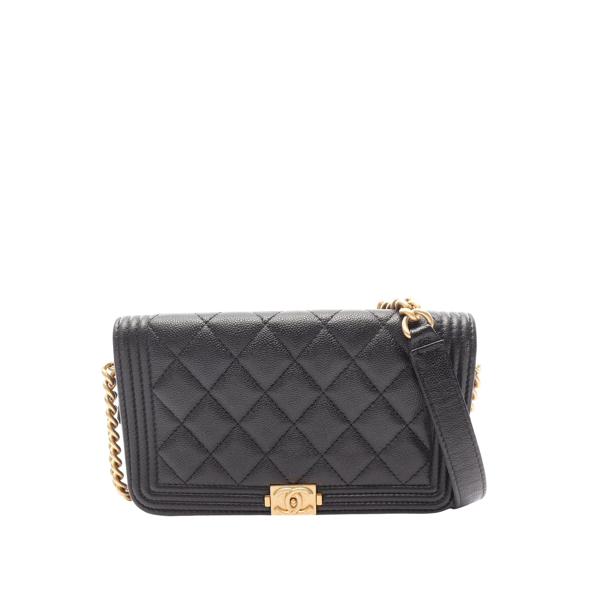 Chanel Quilted Caviar Boy Wallet on Chain