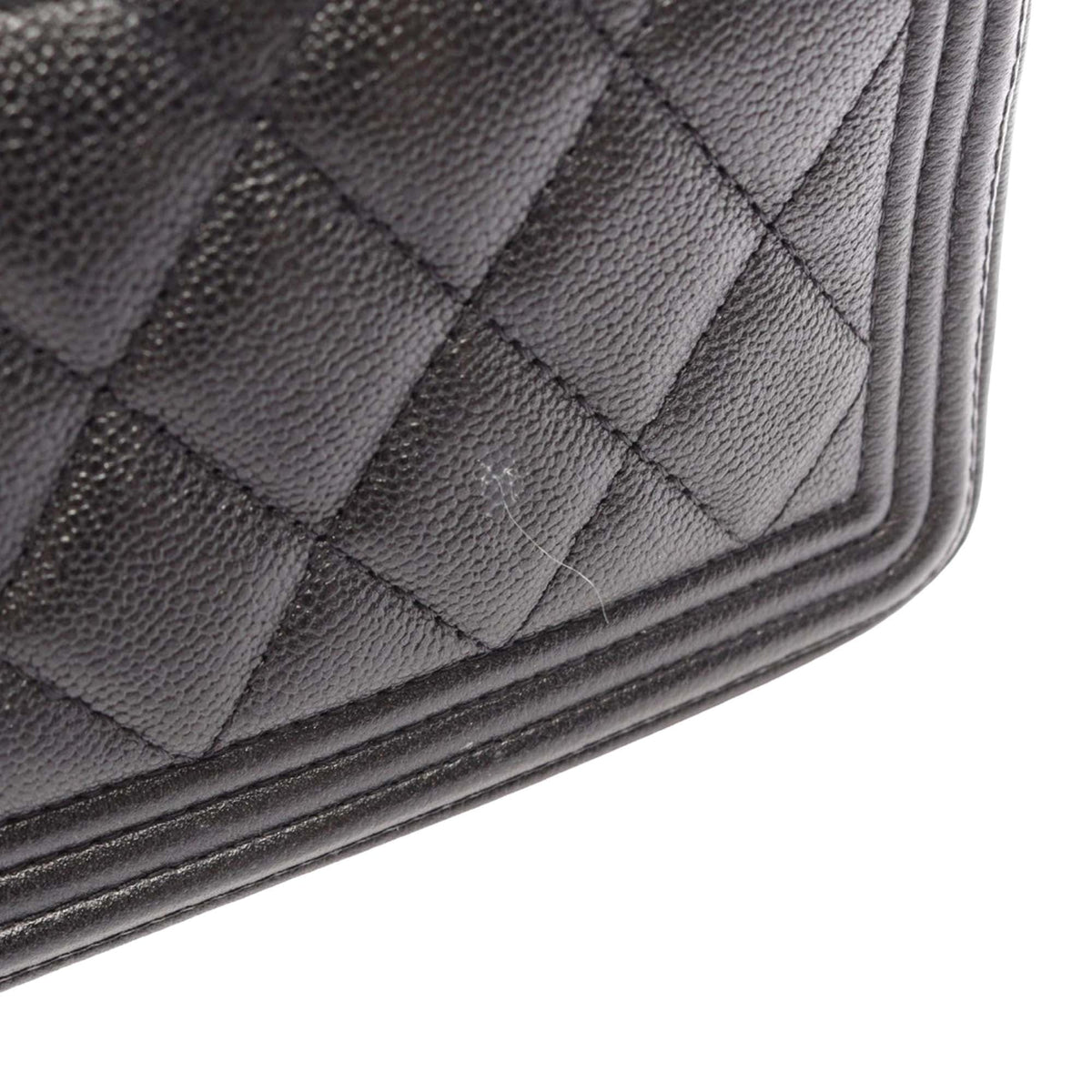 Chanel Quilted Caviar Boy Wallet on Chain