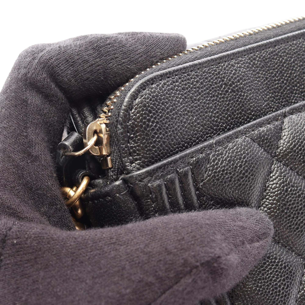 Chanel Quilted Caviar Boy Wallet on Chain