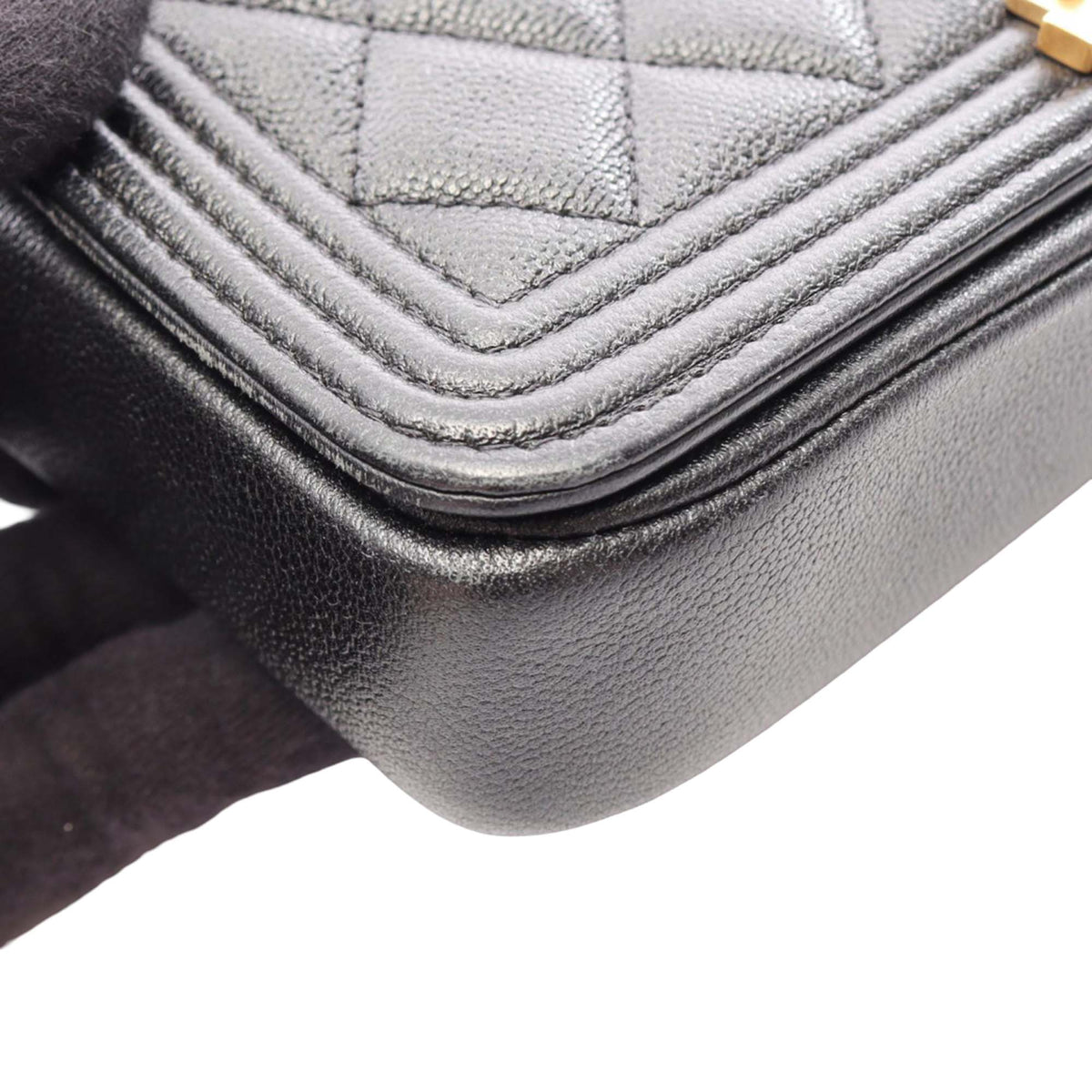 Chanel Quilted Caviar Boy Wallet on Chain