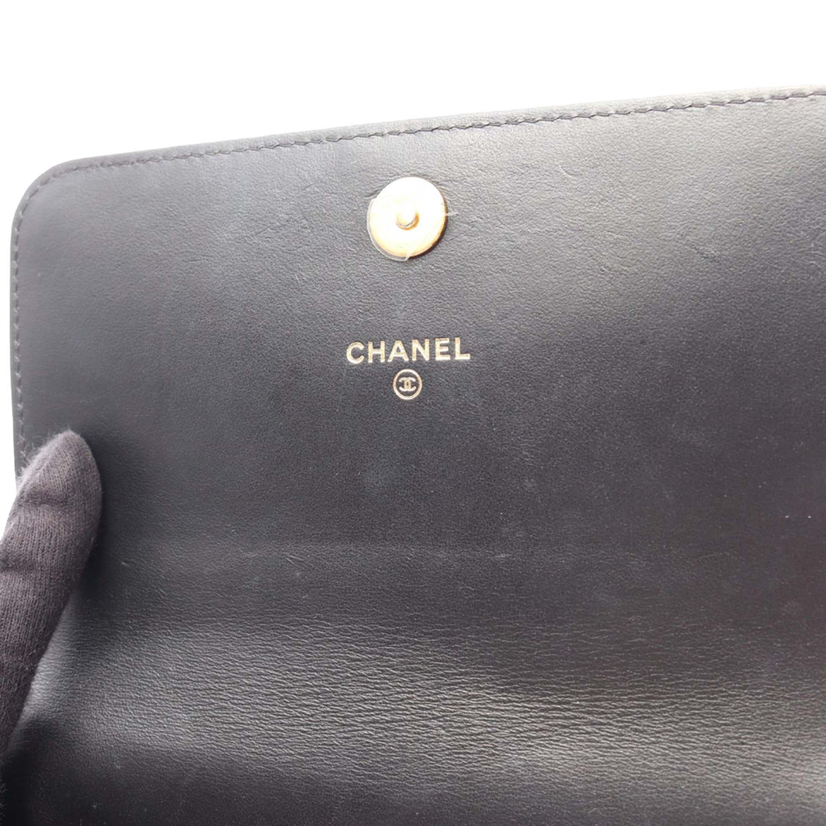 Chanel Quilted Caviar Boy Wallet on Chain