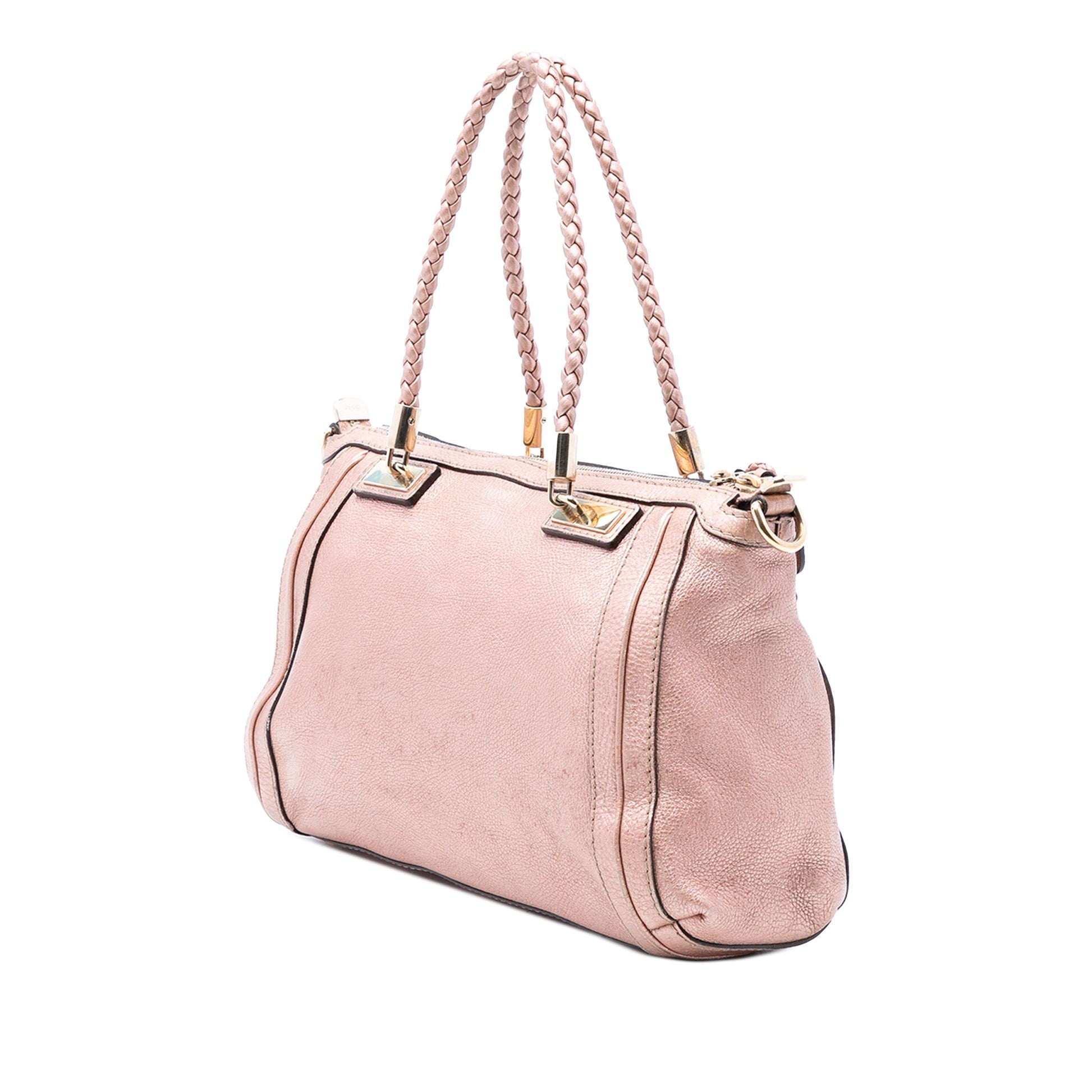 Gucci Metallic Pebbled Calfskin Bella Satchel