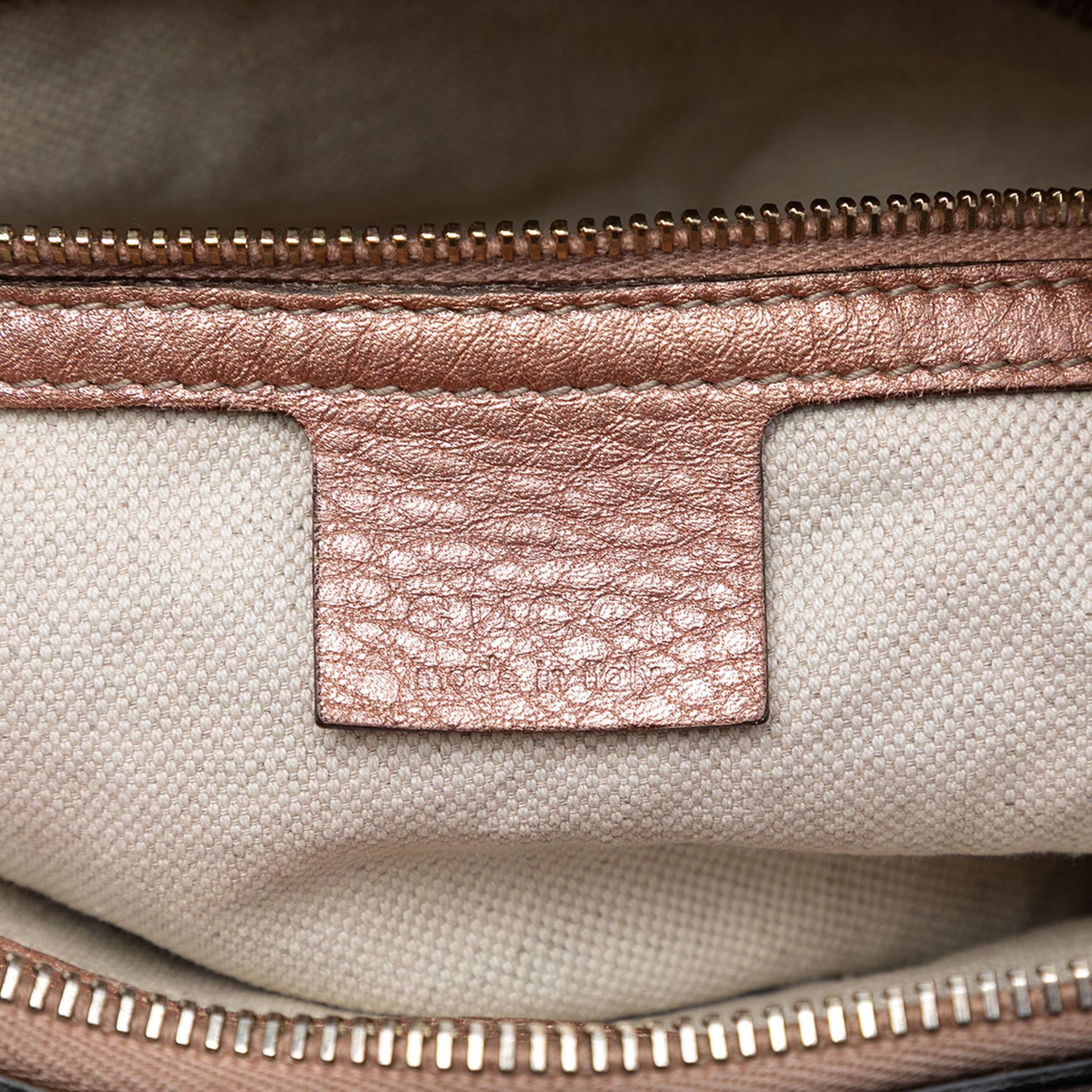 Gucci Metallic Pebbled Calfskin Bella Satchel