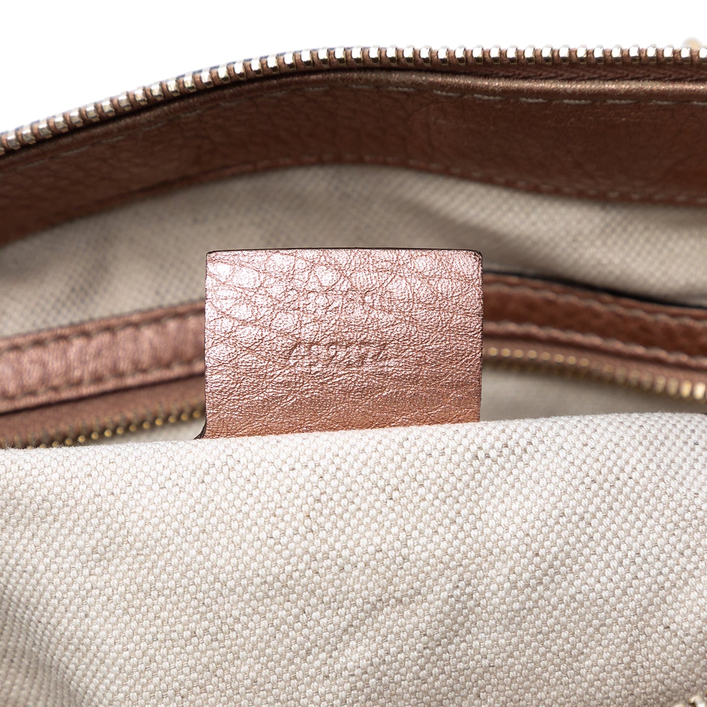 Gucci Metallic Pebbled Calfskin Bella Satchel