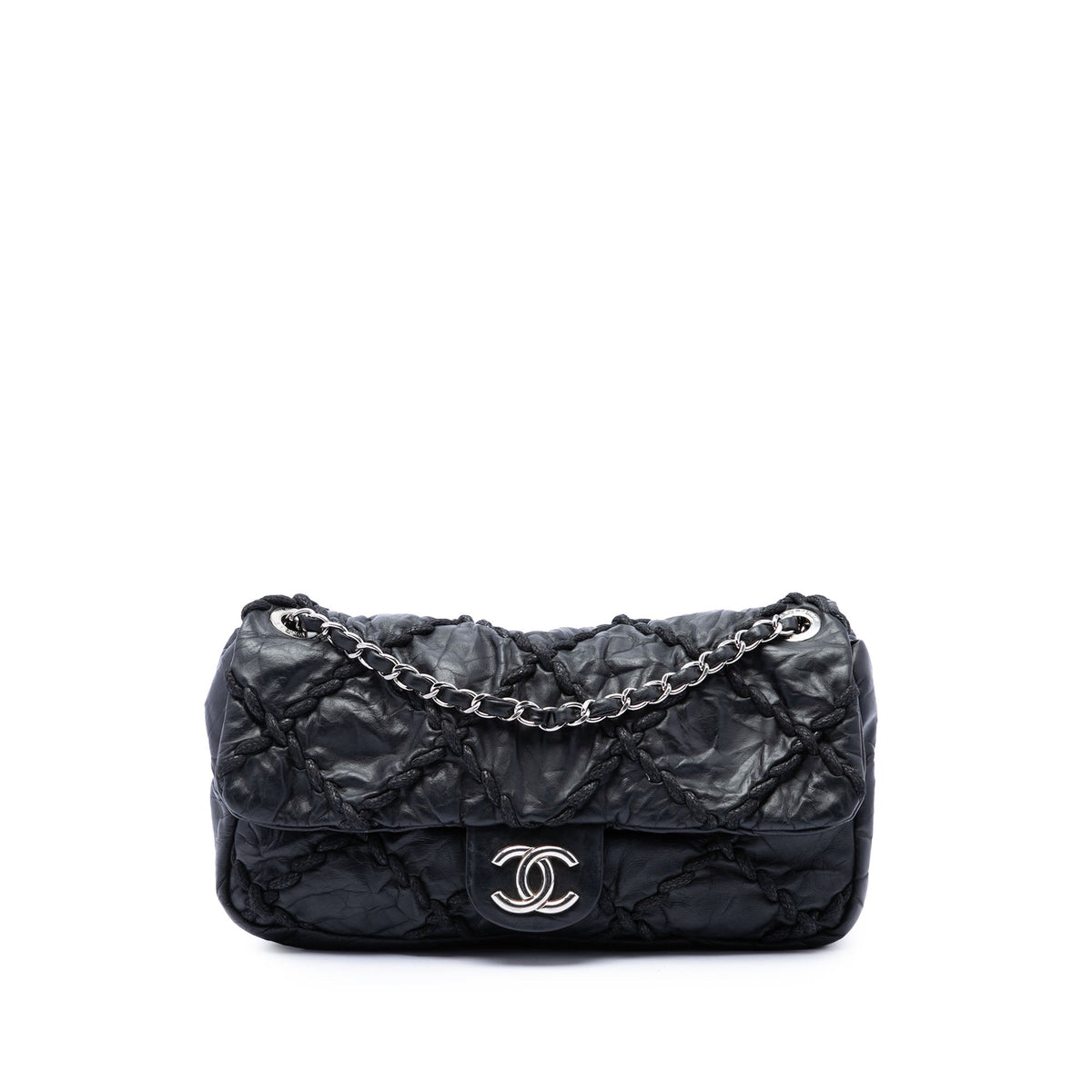 Chanel Medium Quilted Crinkled Calfskin Ultra Stitch Flap