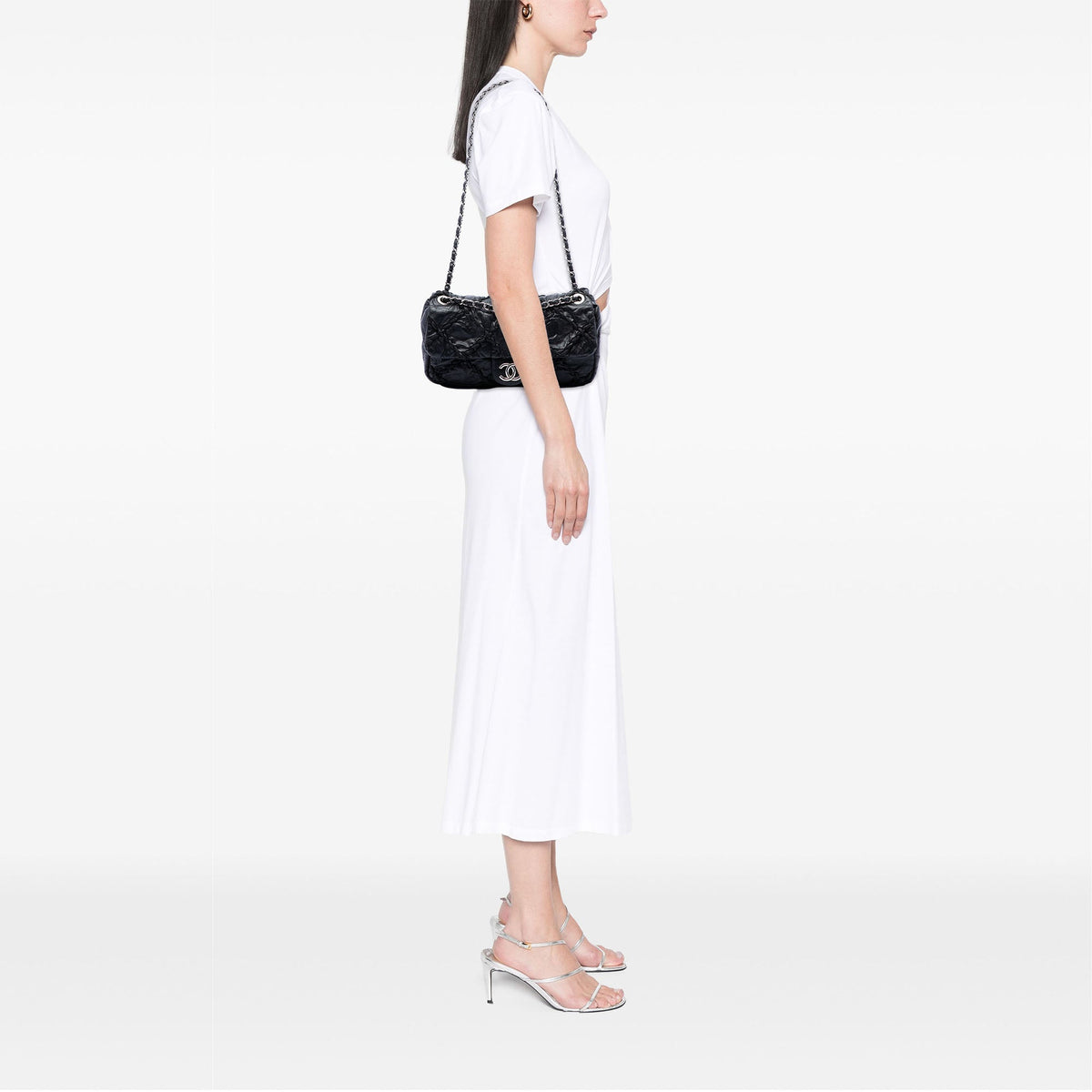Chanel Medium Quilted Crinkled Calfskin Ultra Stitch Flap