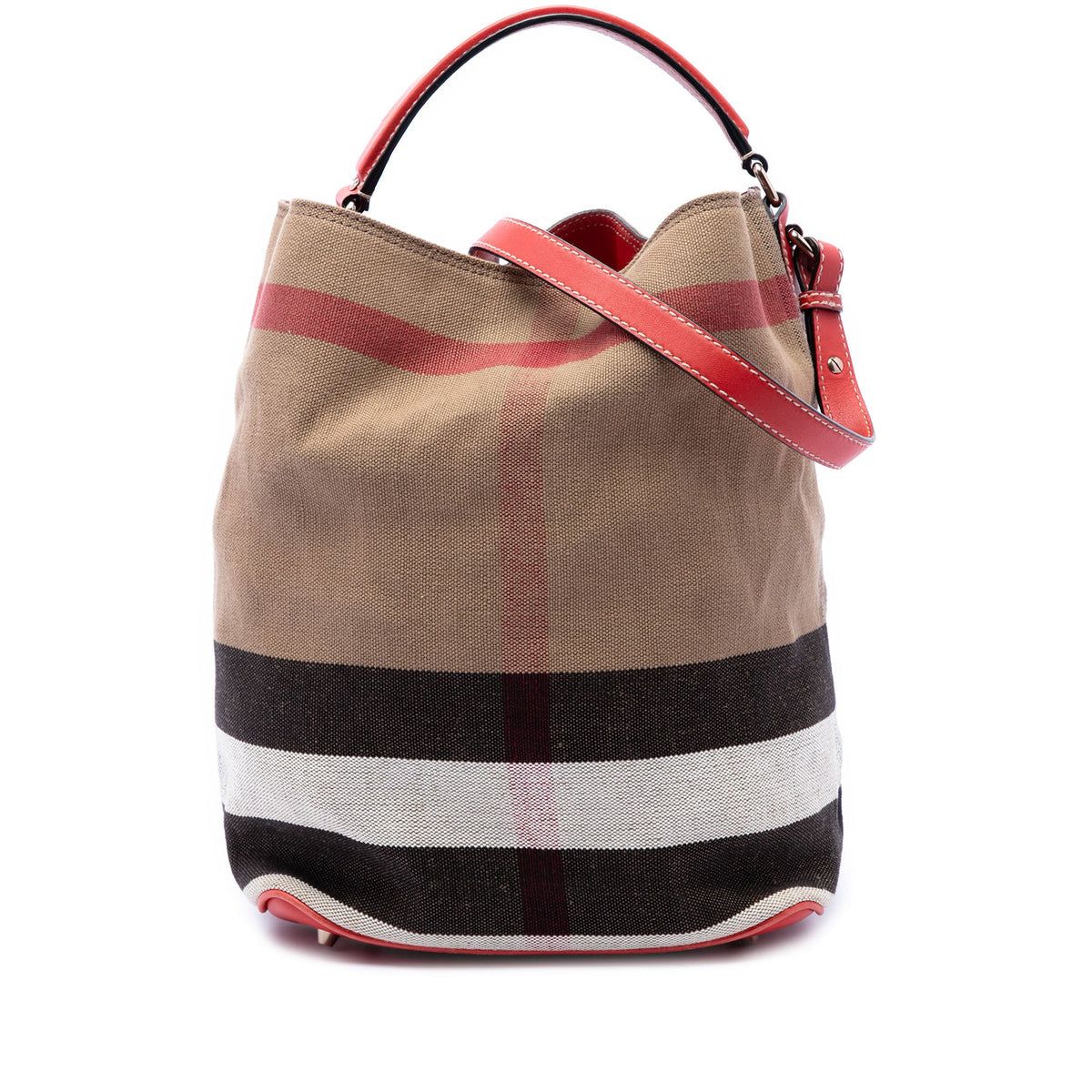 Burberry Medium Mega Check Canvas Ashby Bucket Bag