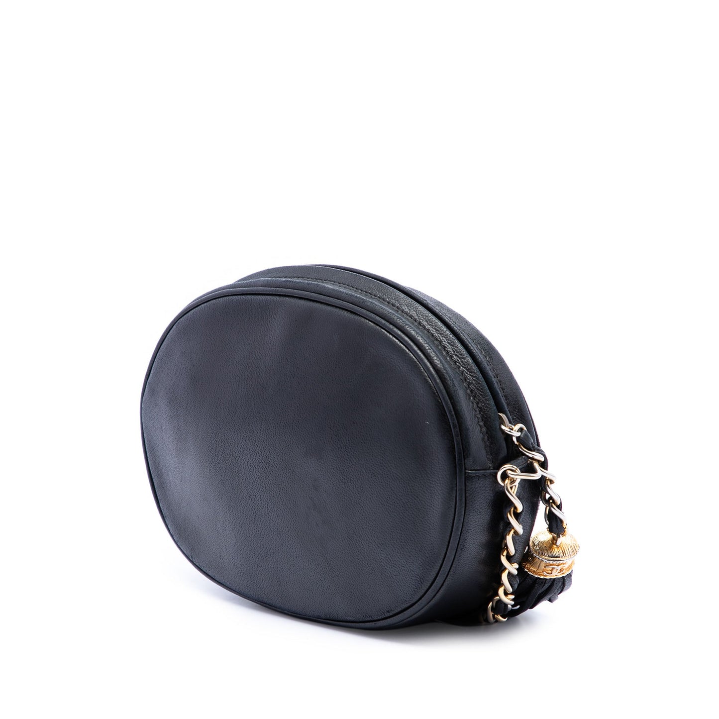 Chanel CC Lambskin Tassel Oval Camera Bag