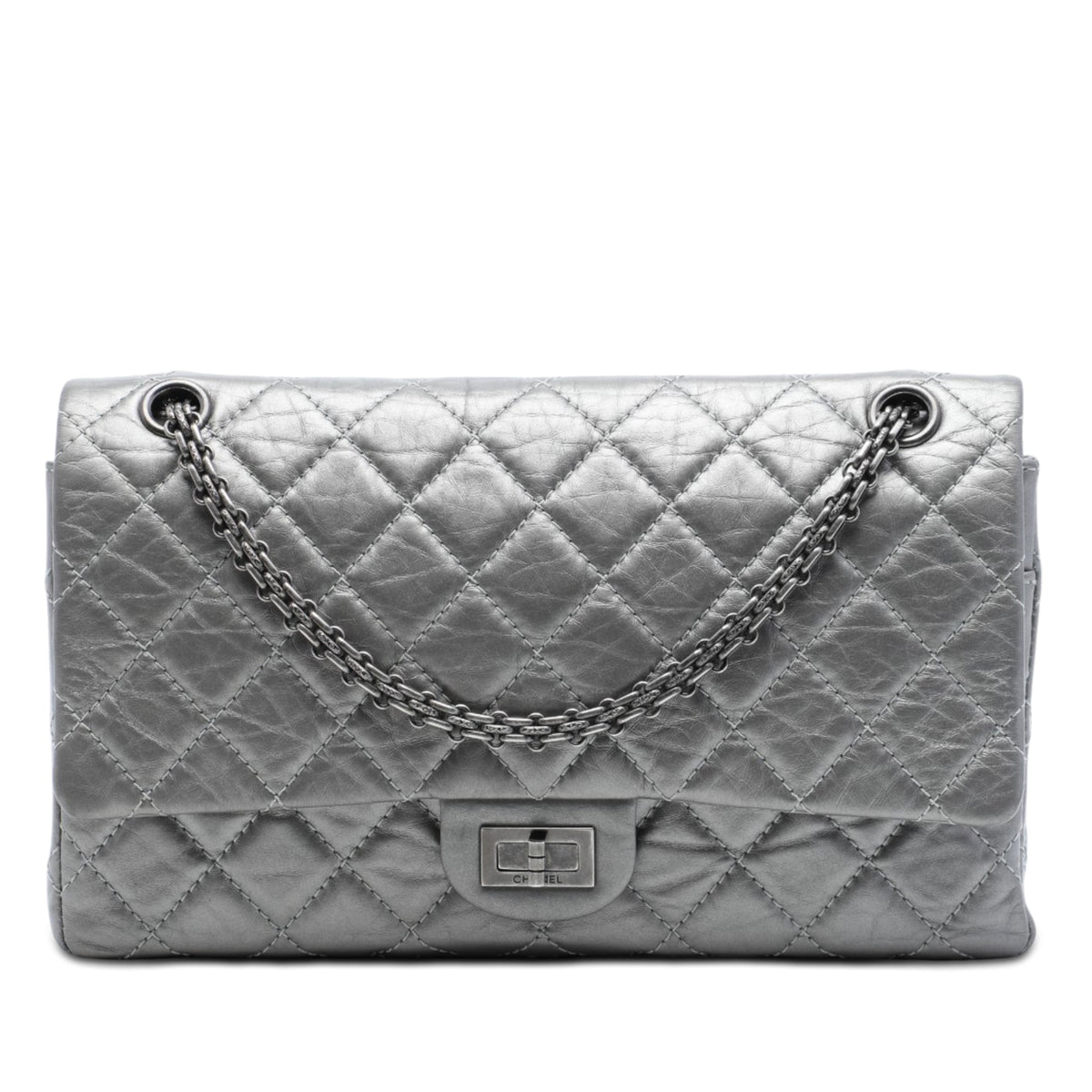 Chanel Quilted Metallic Aged Calfskin Reissue 2.55 Double Flap 226