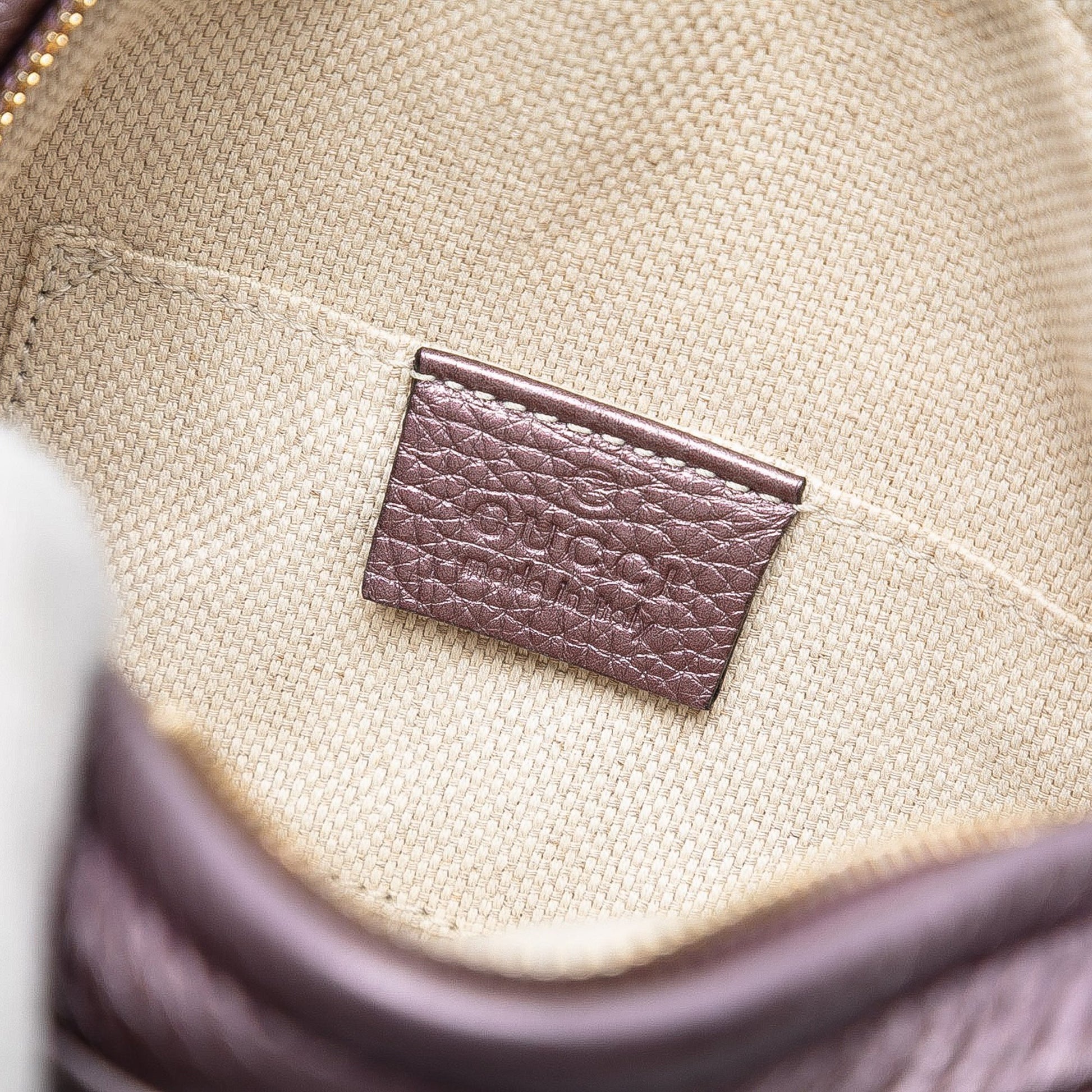 Gucci Mini Metallic Pebbled Calfskin Soho Chain Crossbody