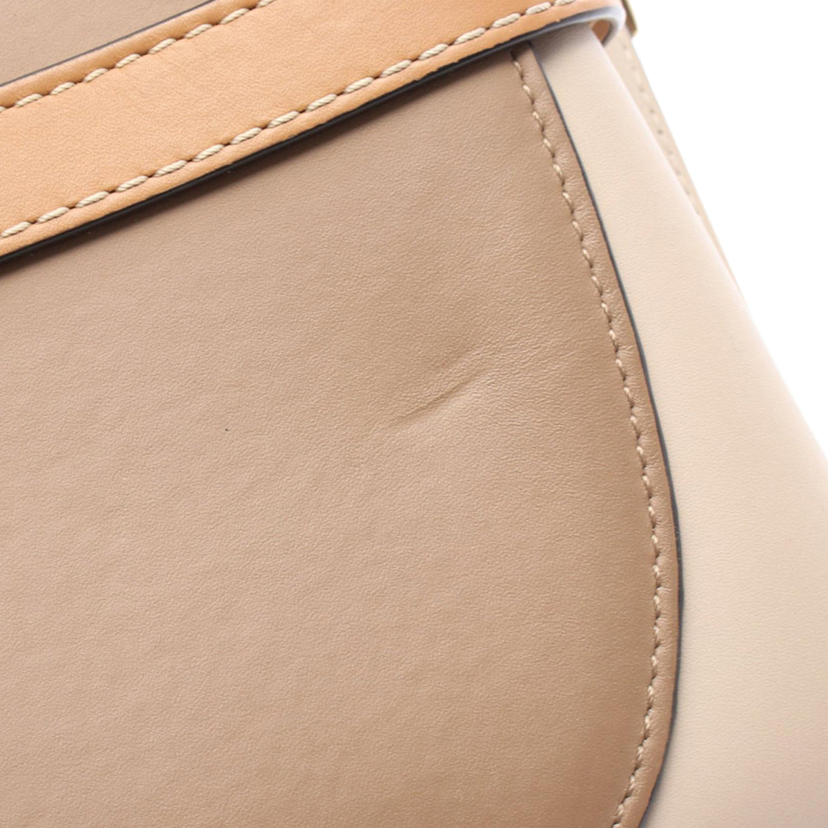 LOEWE Mini Leather Gate Top Handle Bag — Beige