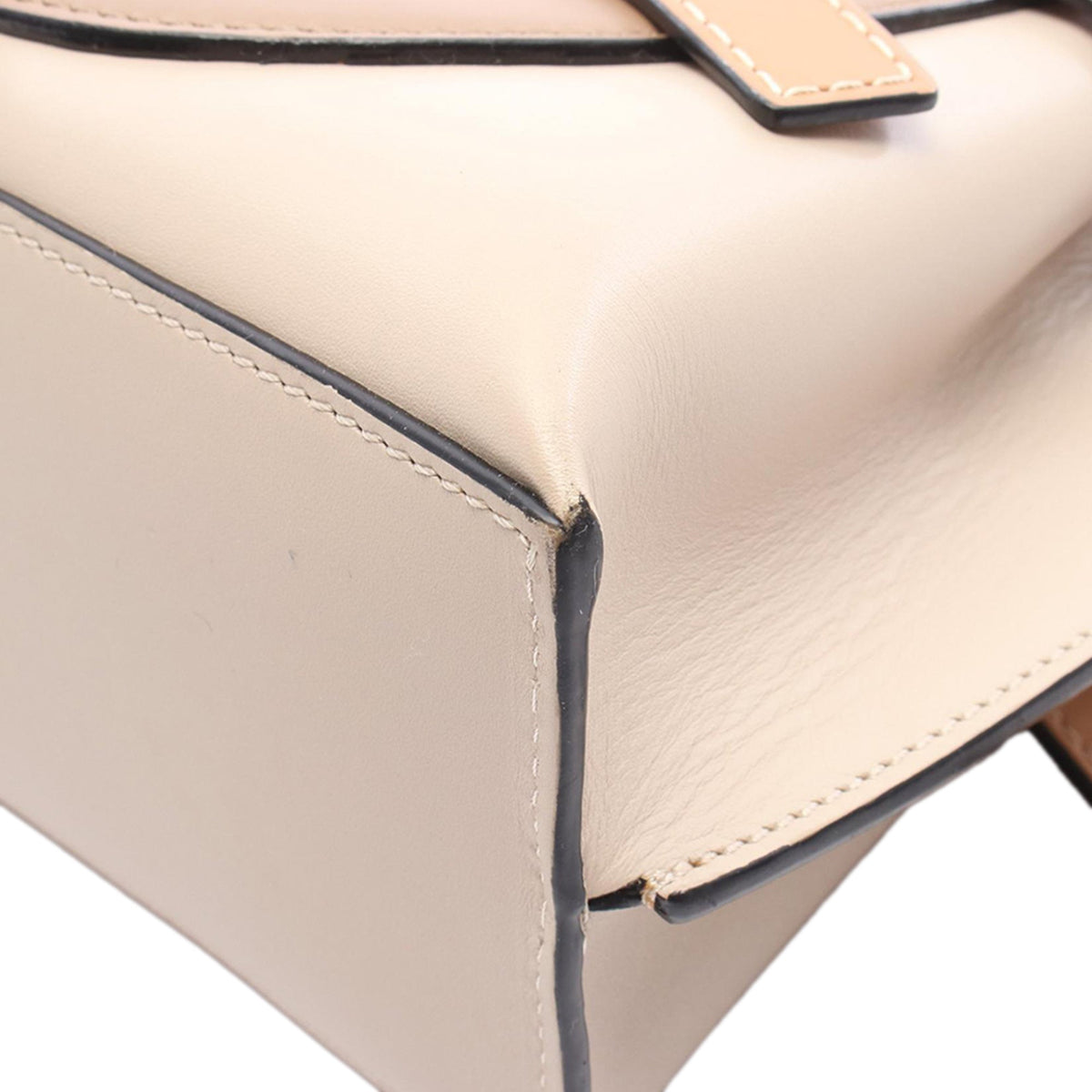 LOEWE Mini Leather Gate Top Handle Bag — Beige