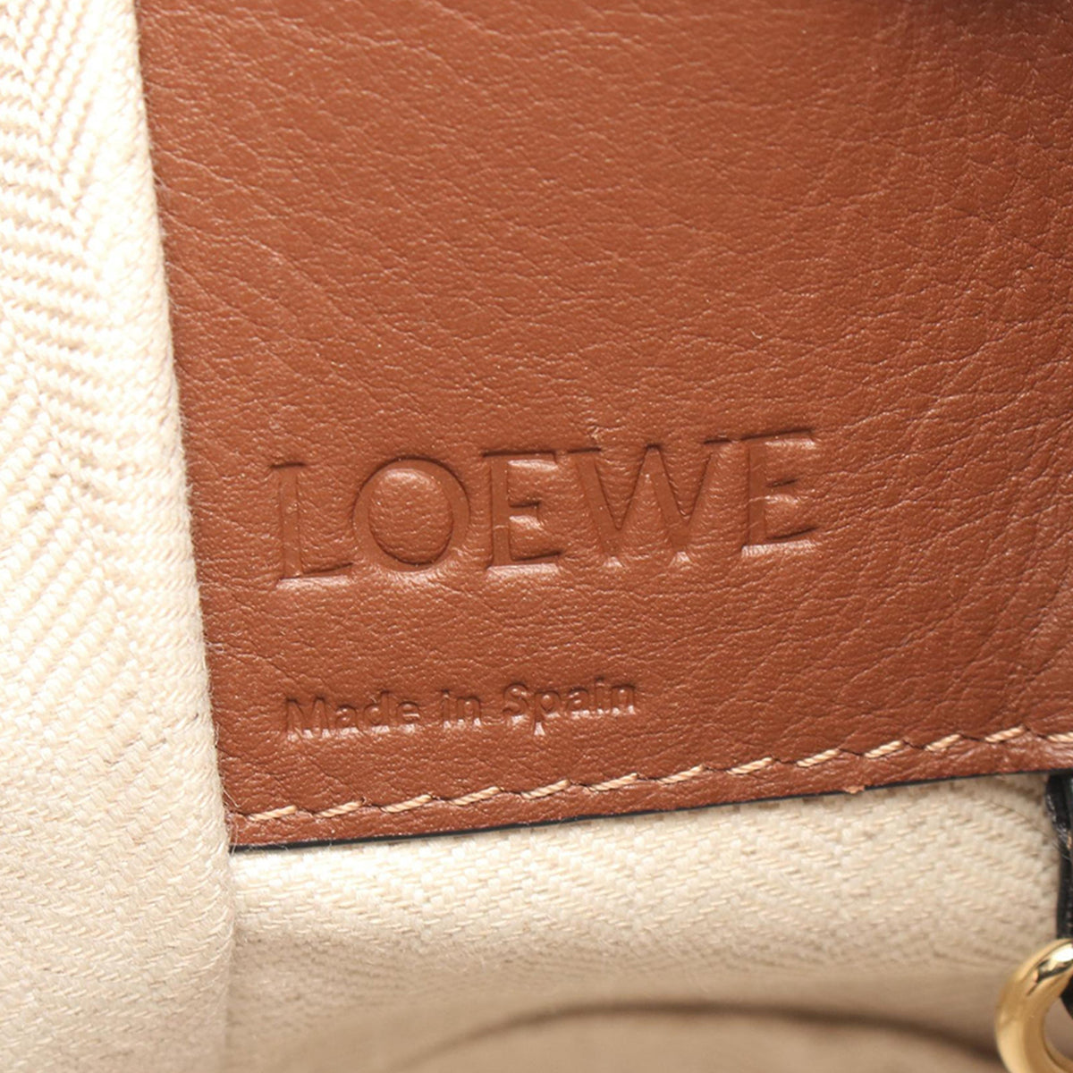 LOEWE Small Bicolor Leather Hammock Satchel — Brown