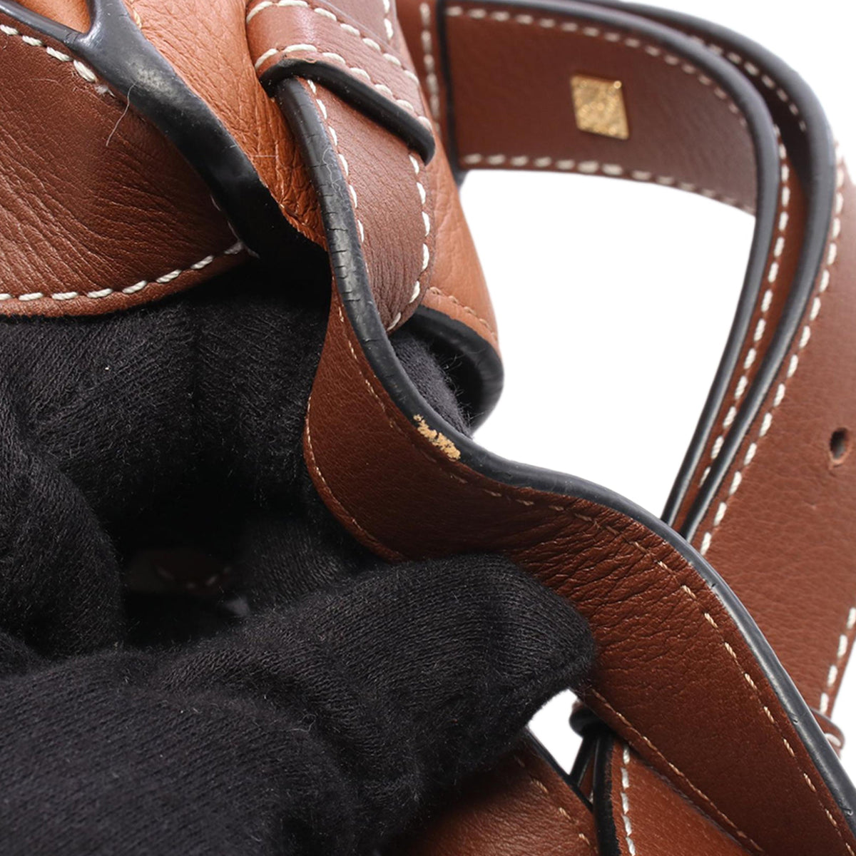 LOEWE Small Bicolor Leather Hammock Satchel — Brown