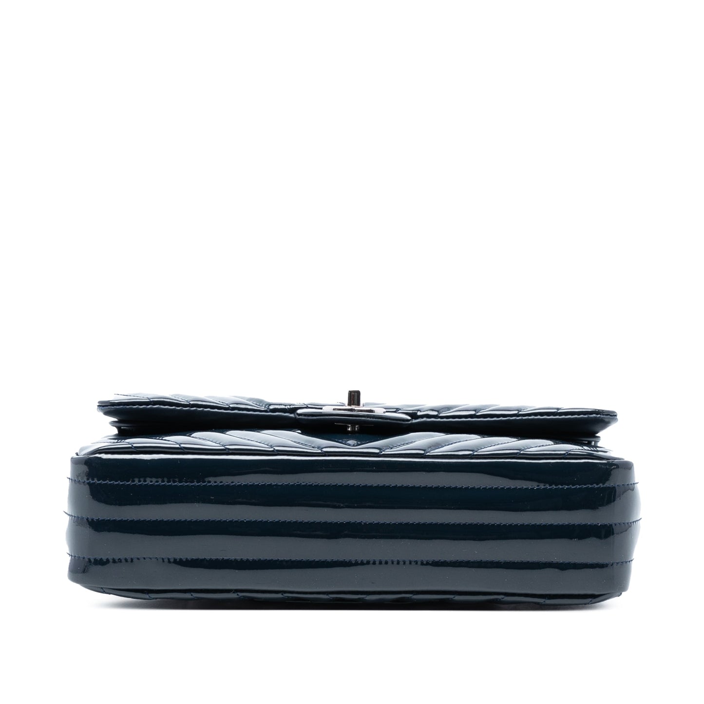 Chanel Medium Classic Chevron Patent Double Flap