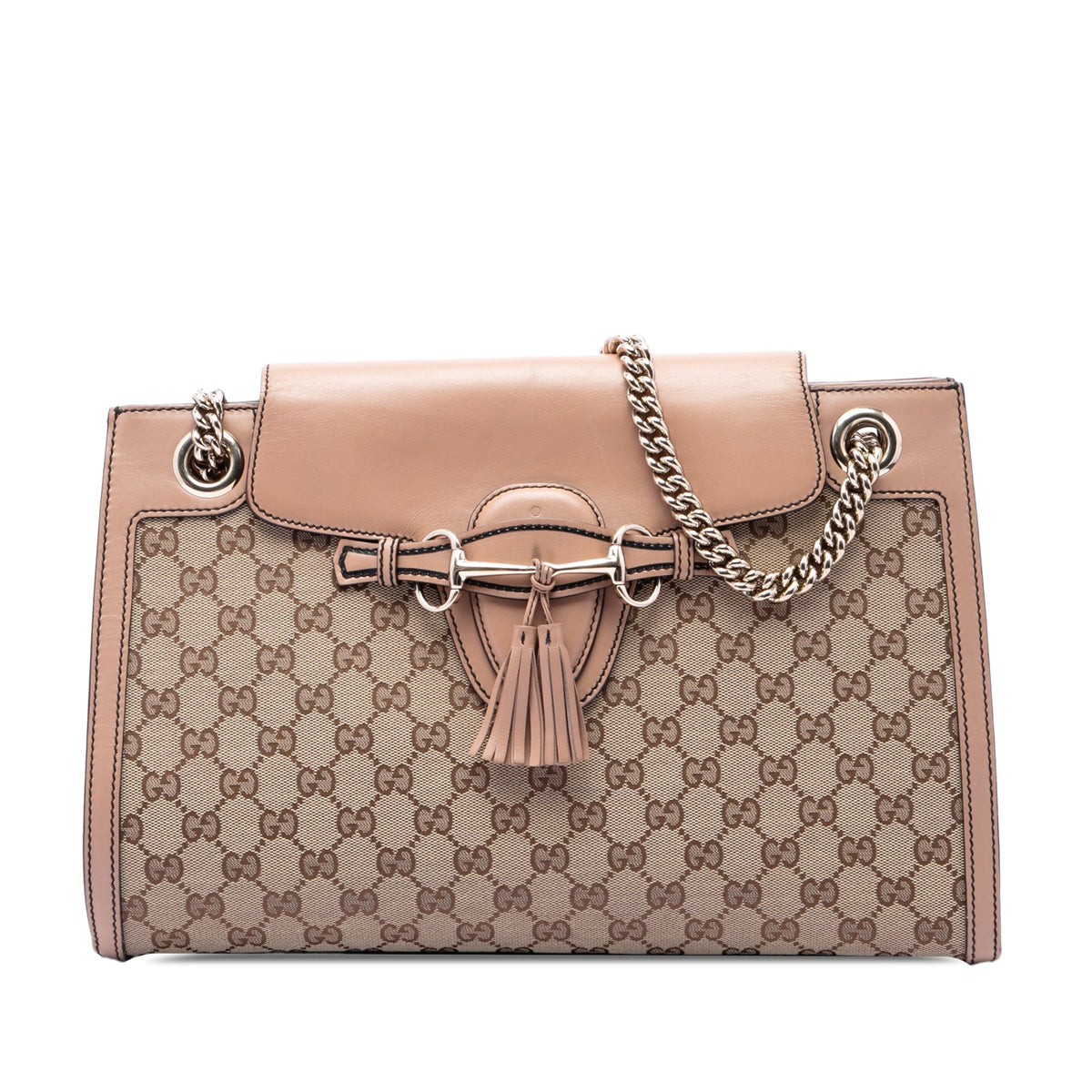 Gucci Large GG Canvas Emily Shoulder Bag — Beige