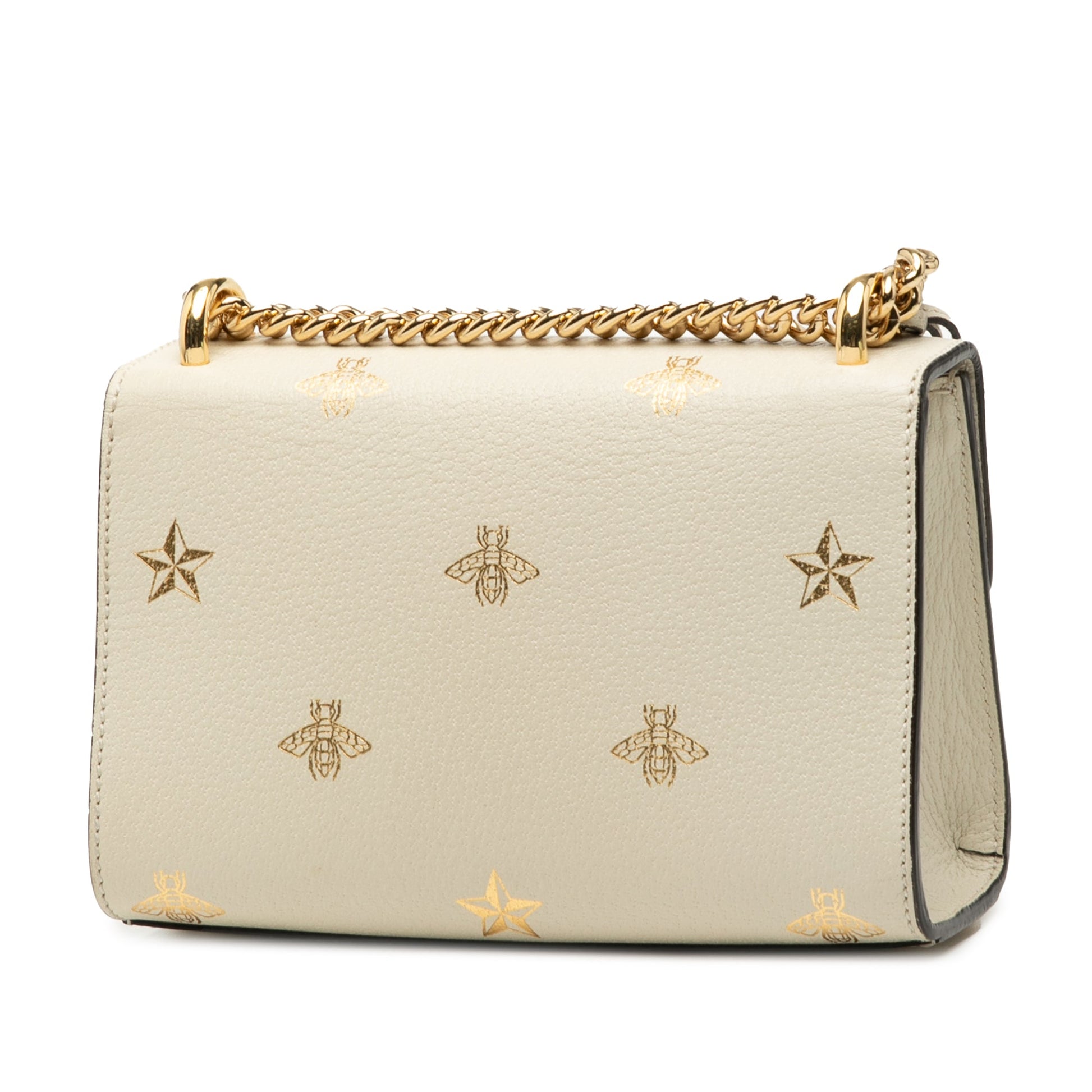 Gucci Small Leather Bee Star Padlock Crossbody