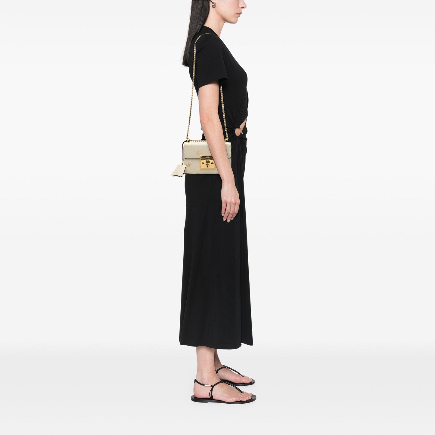 Gucci Small Leather Bee Star Padlock Crossbody