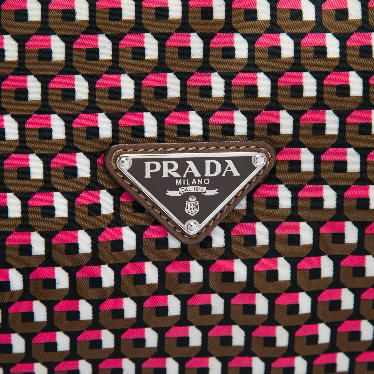 Prada Tessuto Stampato Satchel — Brown