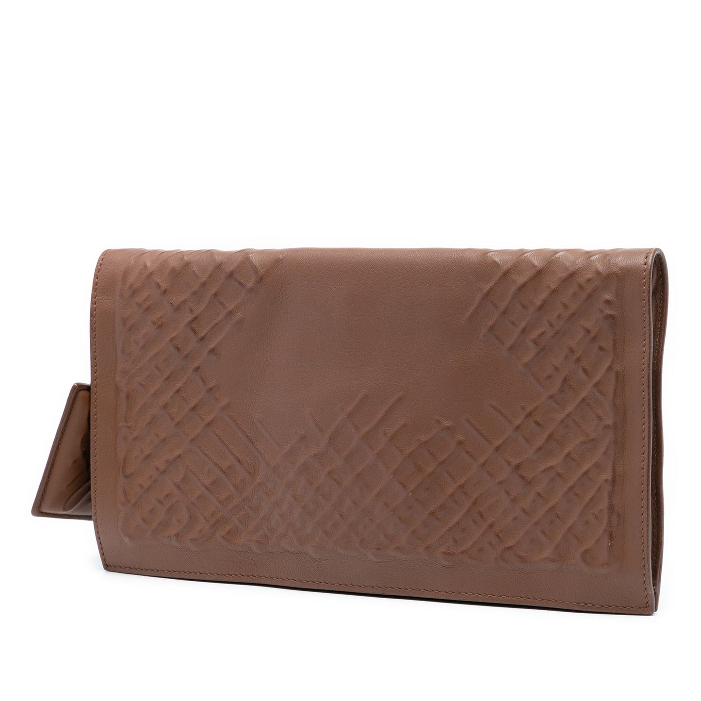 Bottega Veneta Nappa Embossed Intrecciato Turnlock Clutch