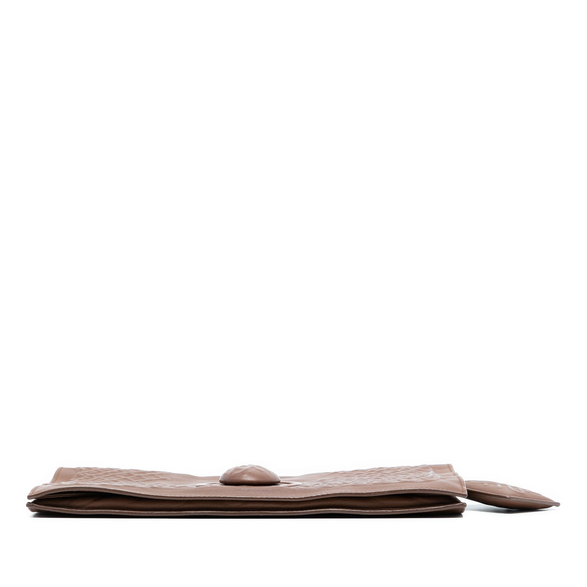 Bottega Veneta Nappa Embossed Intrecciato Turnlock Clutch
