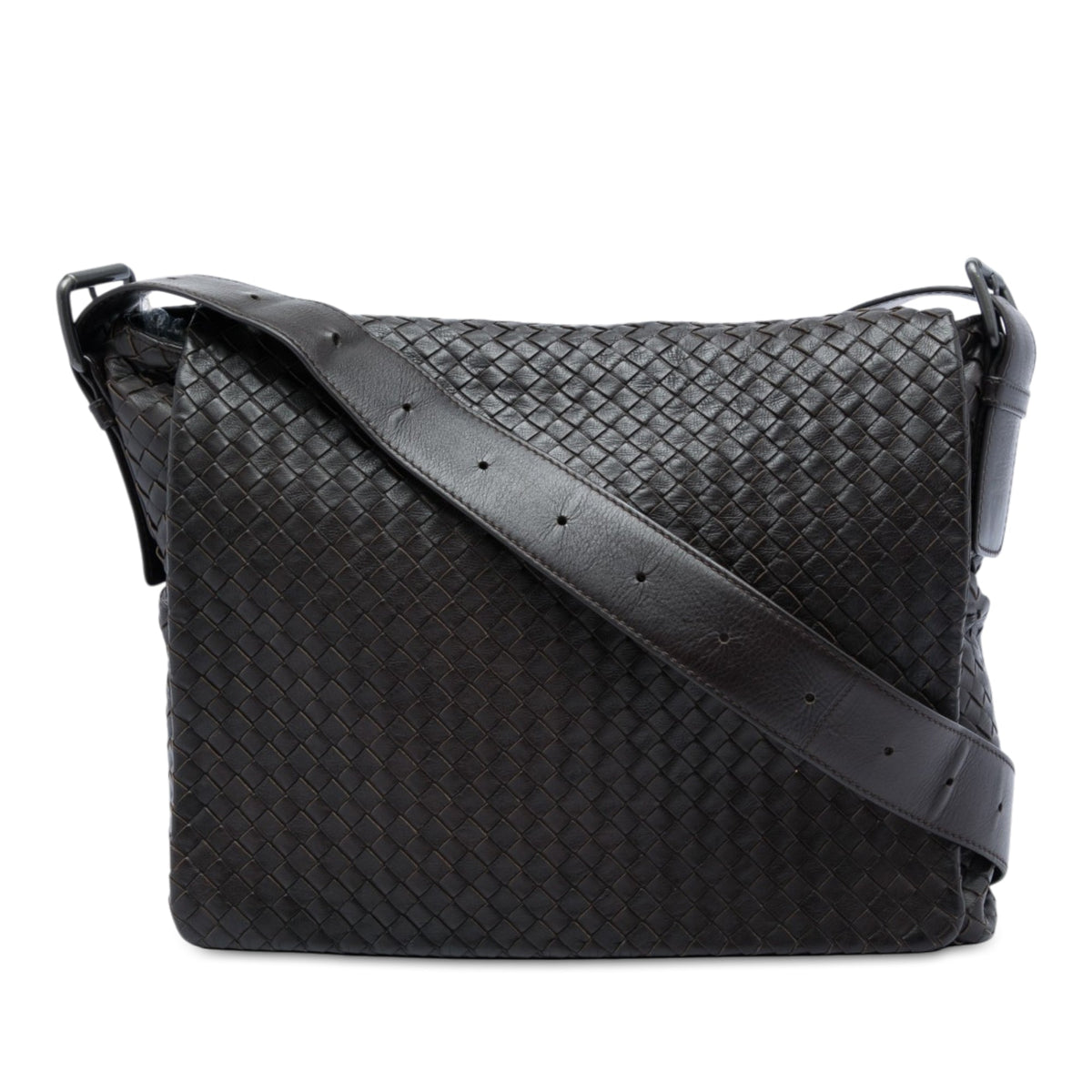 Bottega Veneta Nappa Intrecciato Flap Crossbody — Brown