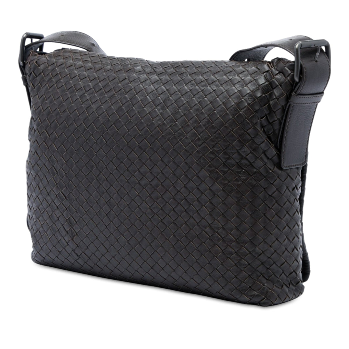 Bottega Veneta Nappa Intrecciato Flap Crossbody — Brown