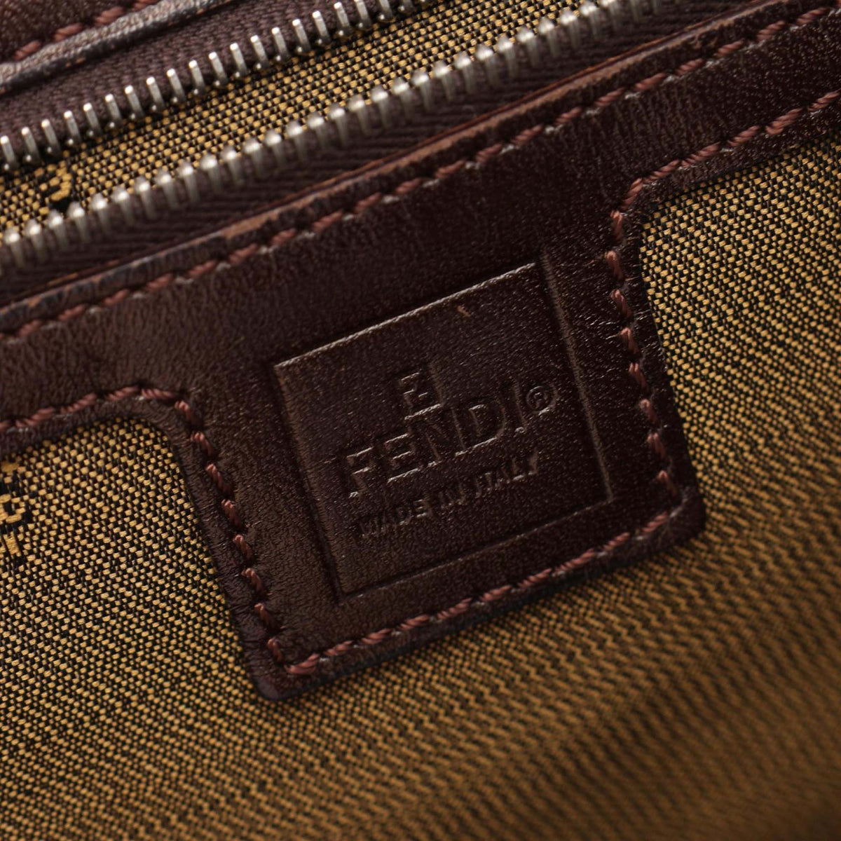 Fendi Large Zucca Canvas Twins Tote — Brown