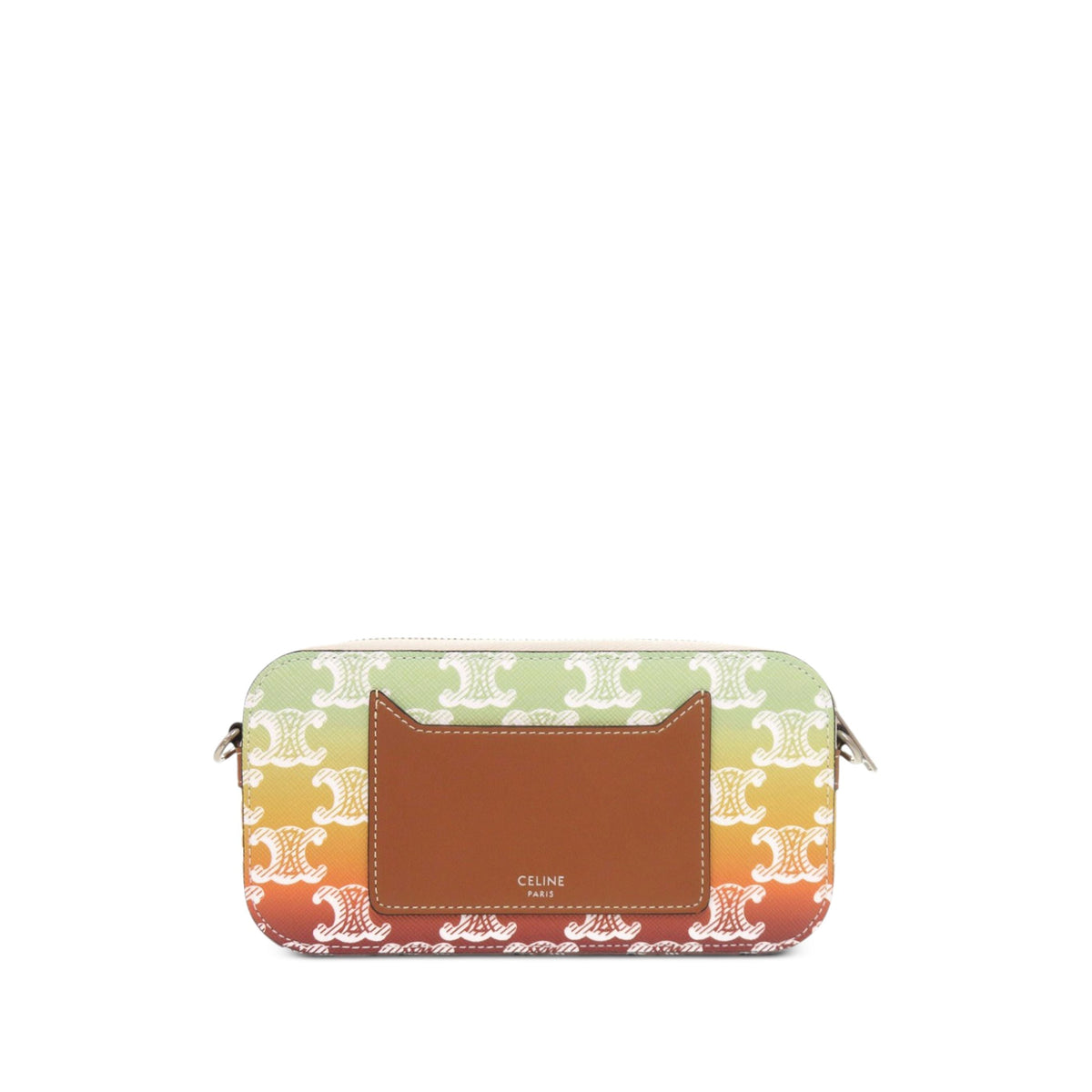 Celine Triomphe Coated Canvas Sunset Logo Horizontal Pouch — Brown