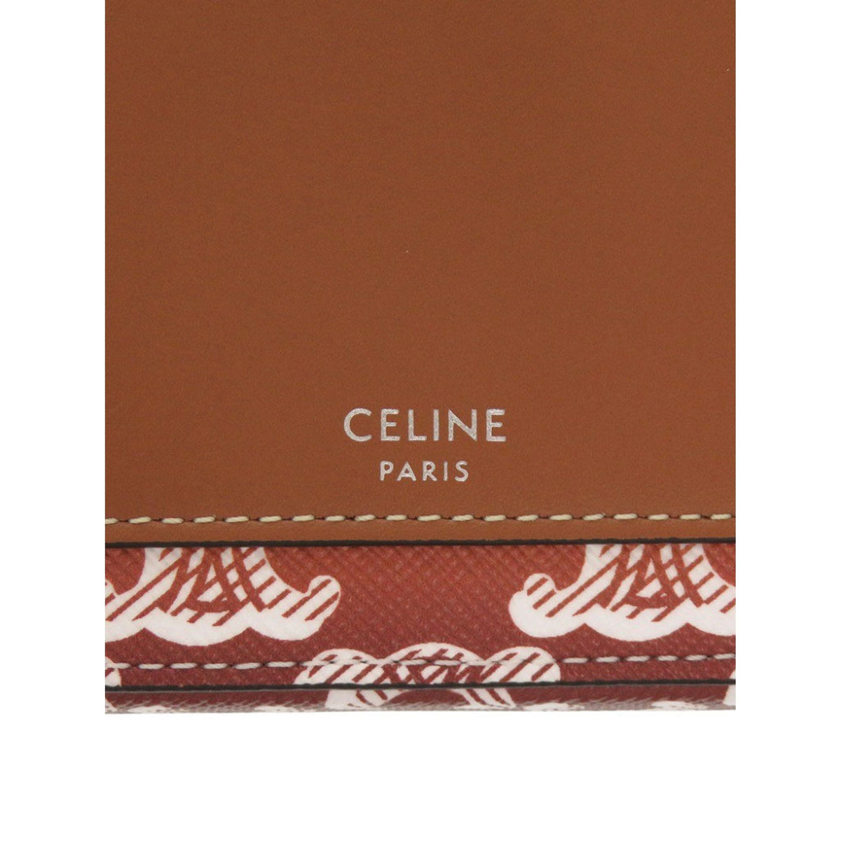 Celine Triomphe Coated Canvas Sunset Logo Horizontal Pouch — Brown