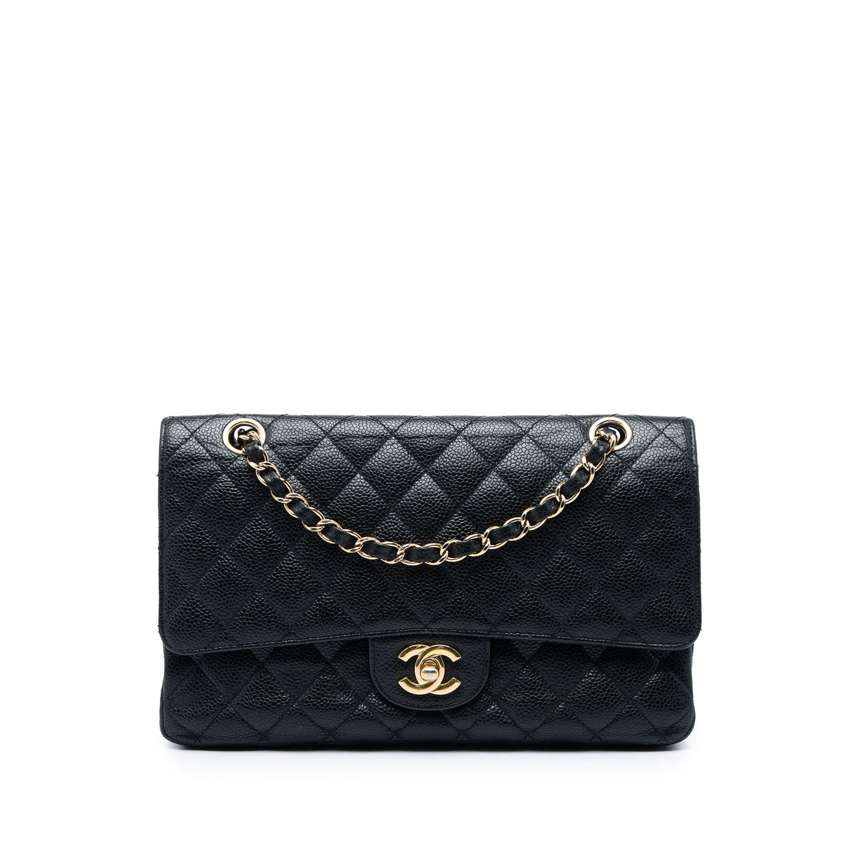 Chanel Medium Classic Caviar Double Flap — Black