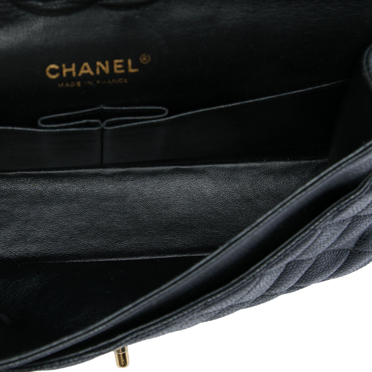 Chanel Medium Classic Caviar Double Flap — Black