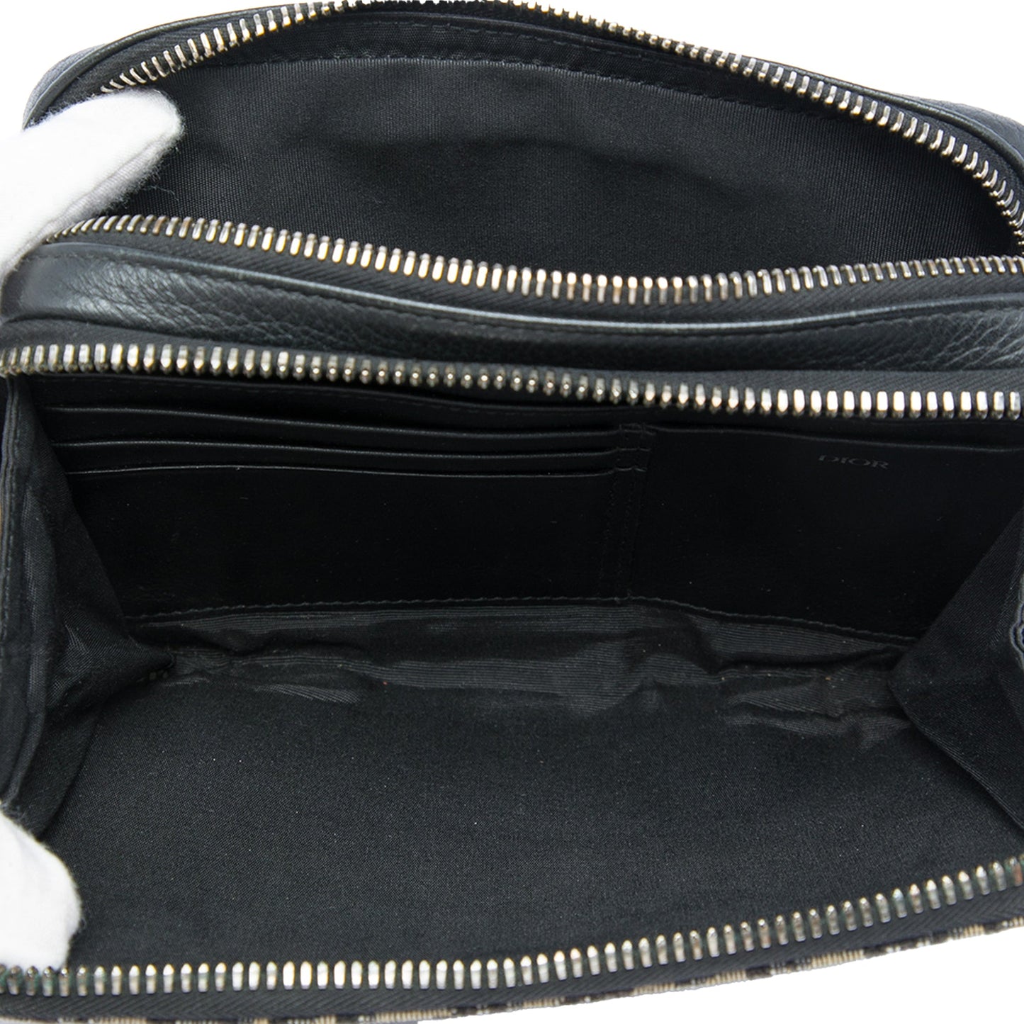 Dior Oblique Canvas Zipped Pouch with Strap