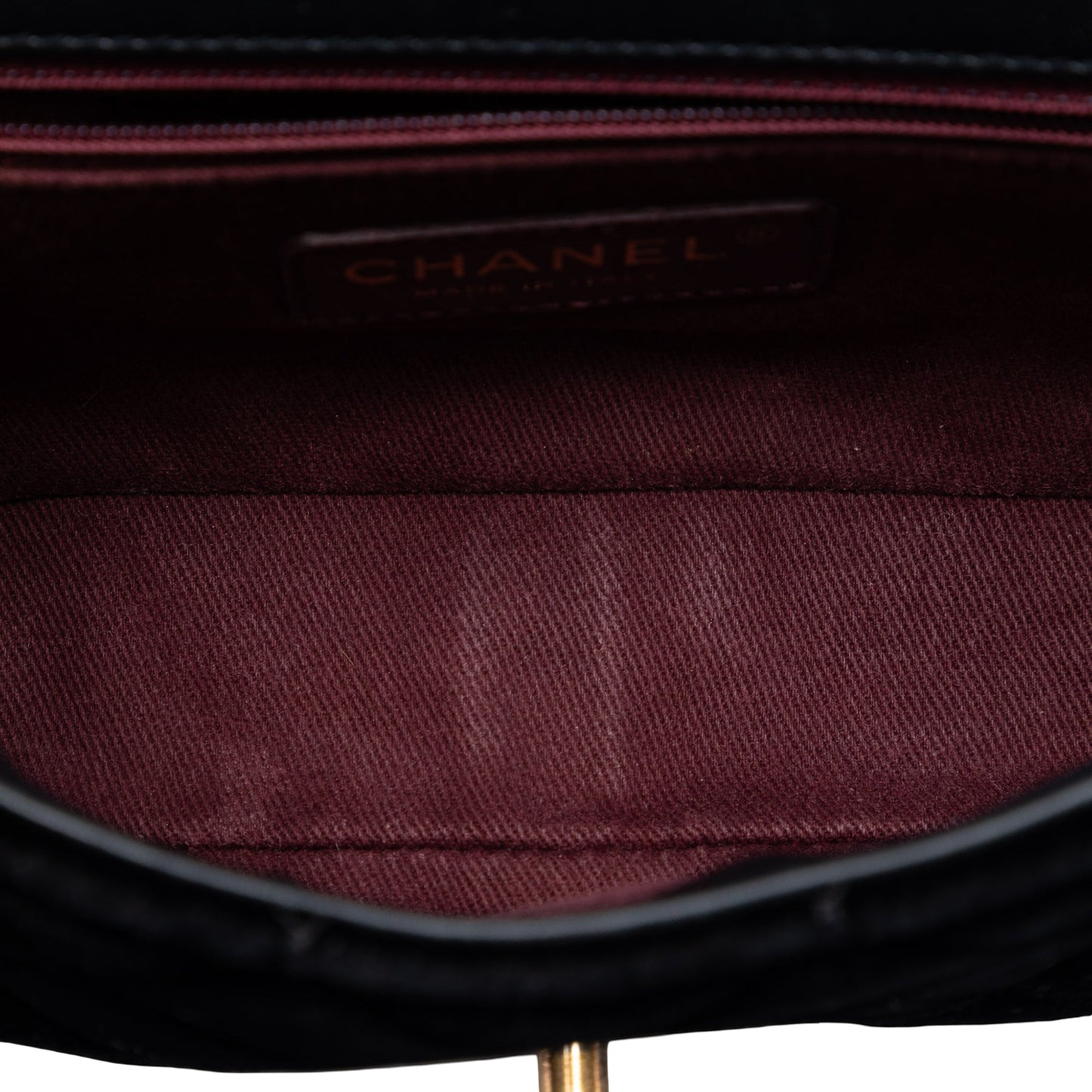 Chanel Small Quilted Velvet CC Eyelet Flap