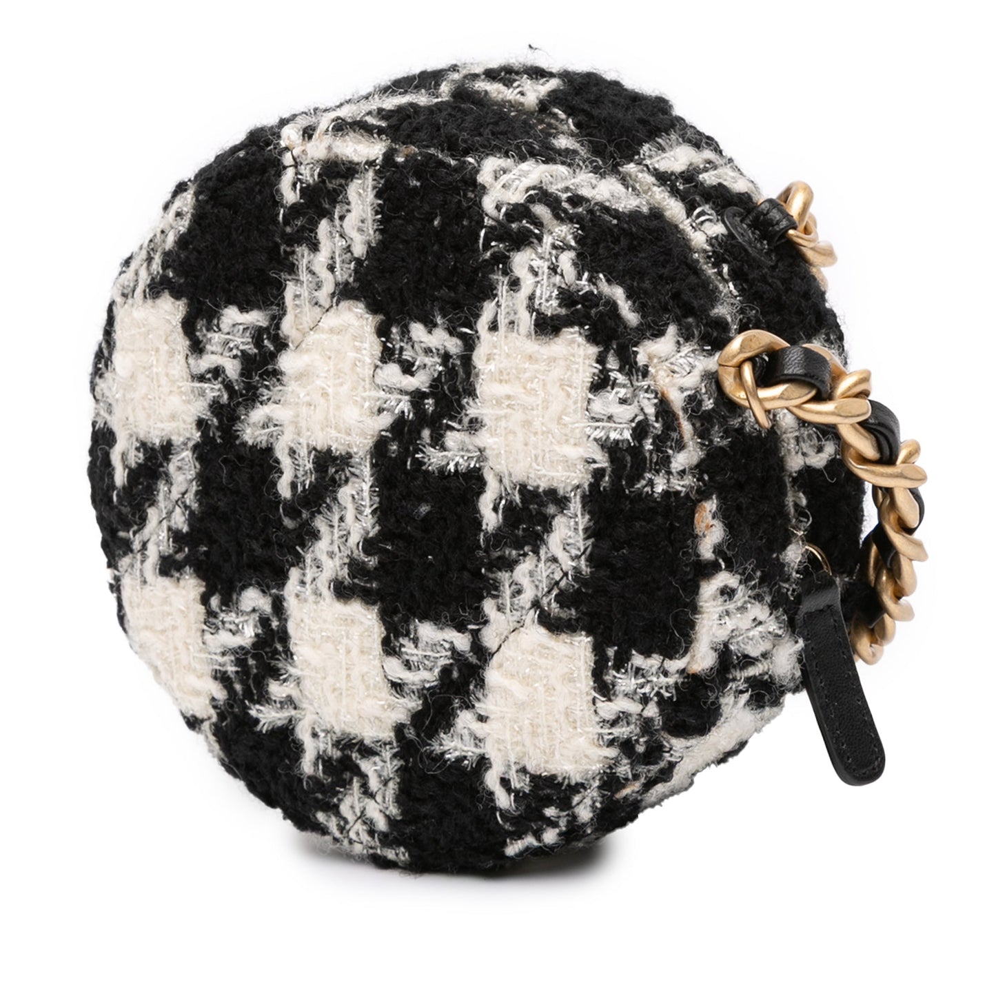 Chanel Tweed 19 Round Clutch with Chain and Coin Purse