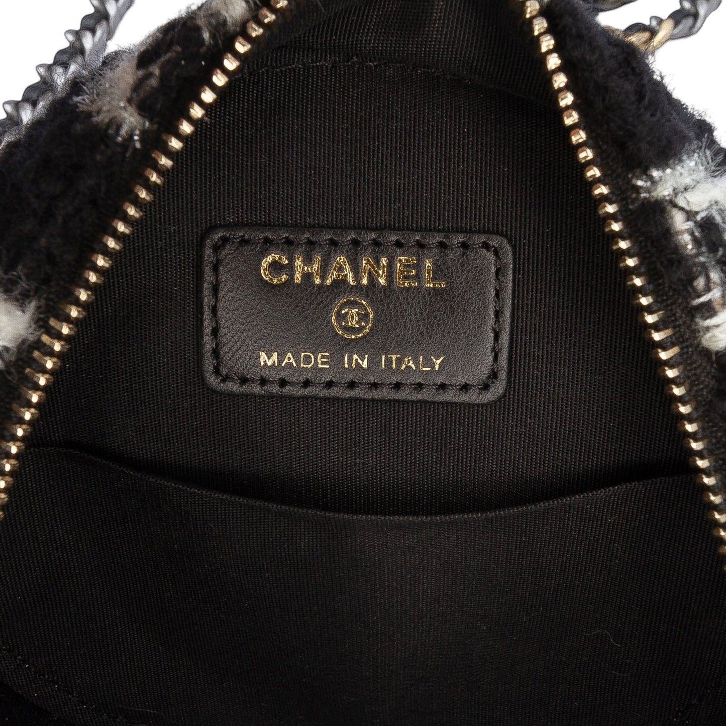 Chanel Tweed 19 Round Clutch with Chain and Coin Purse