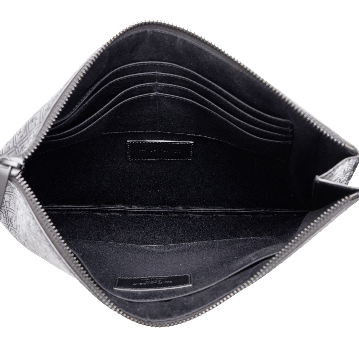Saint Laurent Leather Monogram Allover Tablet Case — Black