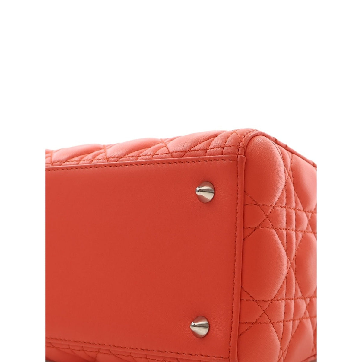 Dior Medium Lambskin Cannage Lady Dior — Orange
