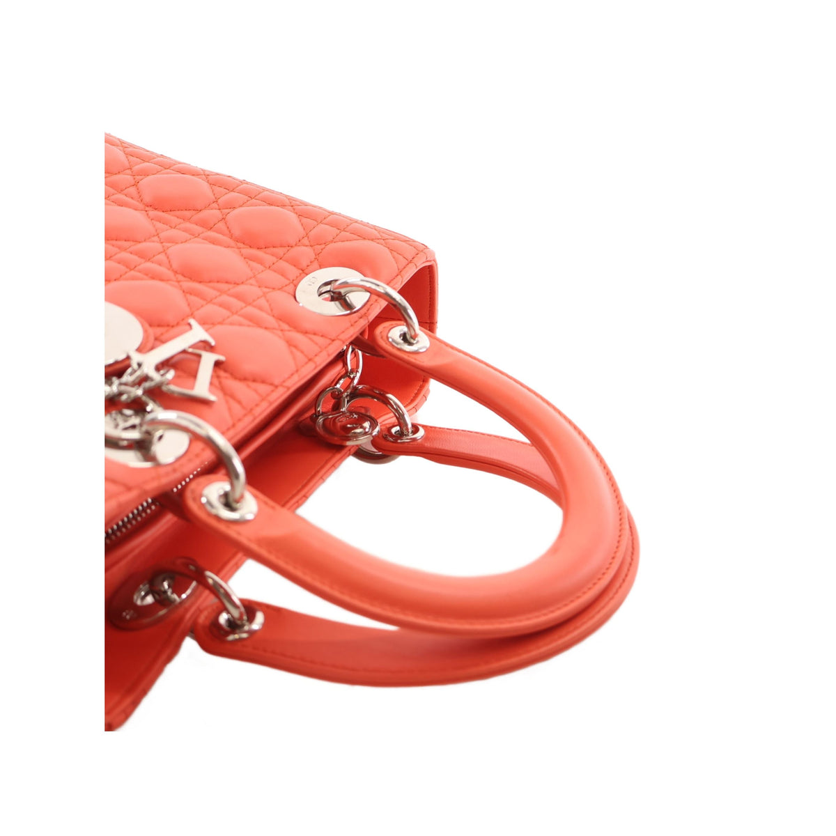 Dior Medium Lambskin Cannage Lady Dior — Orange