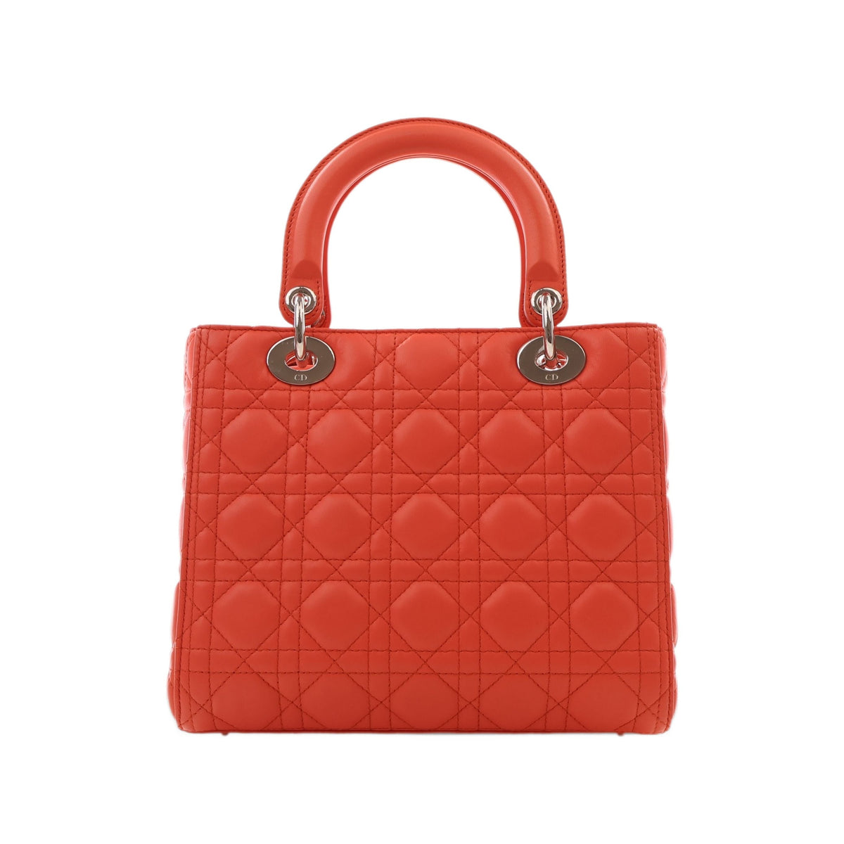 Dior Medium Lambskin Cannage Lady Dior — Orange