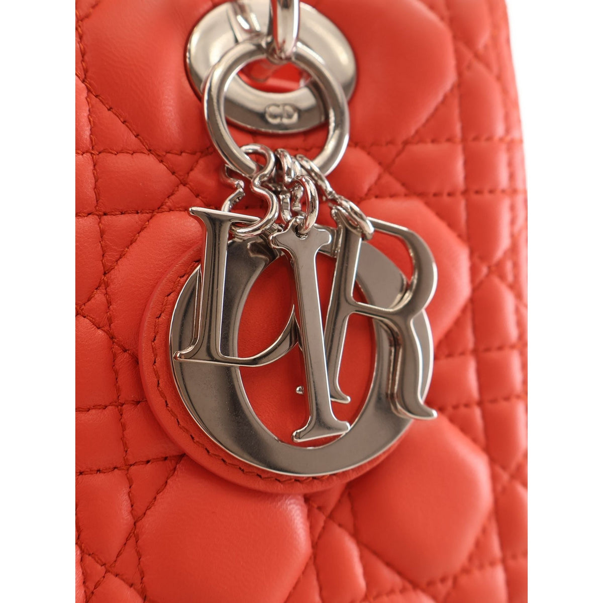 Dior Medium Lambskin Cannage Lady Dior — Orange