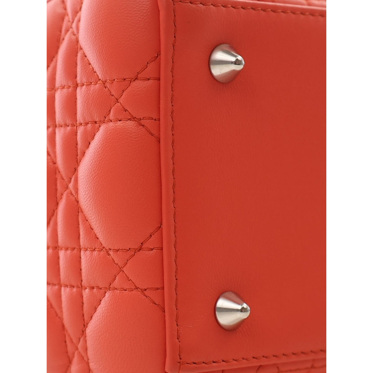 Dior Medium Lambskin Cannage Lady Dior — Orange